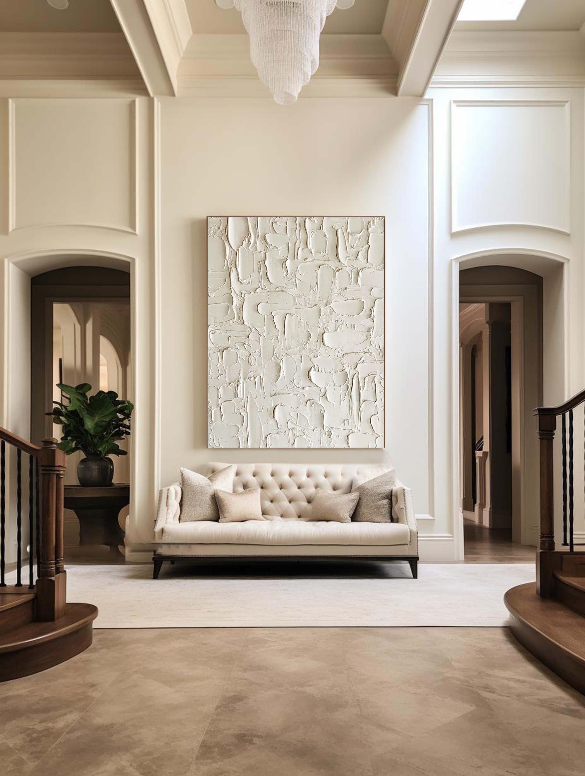 Beige & Brown Abstract Painting #CXA 029