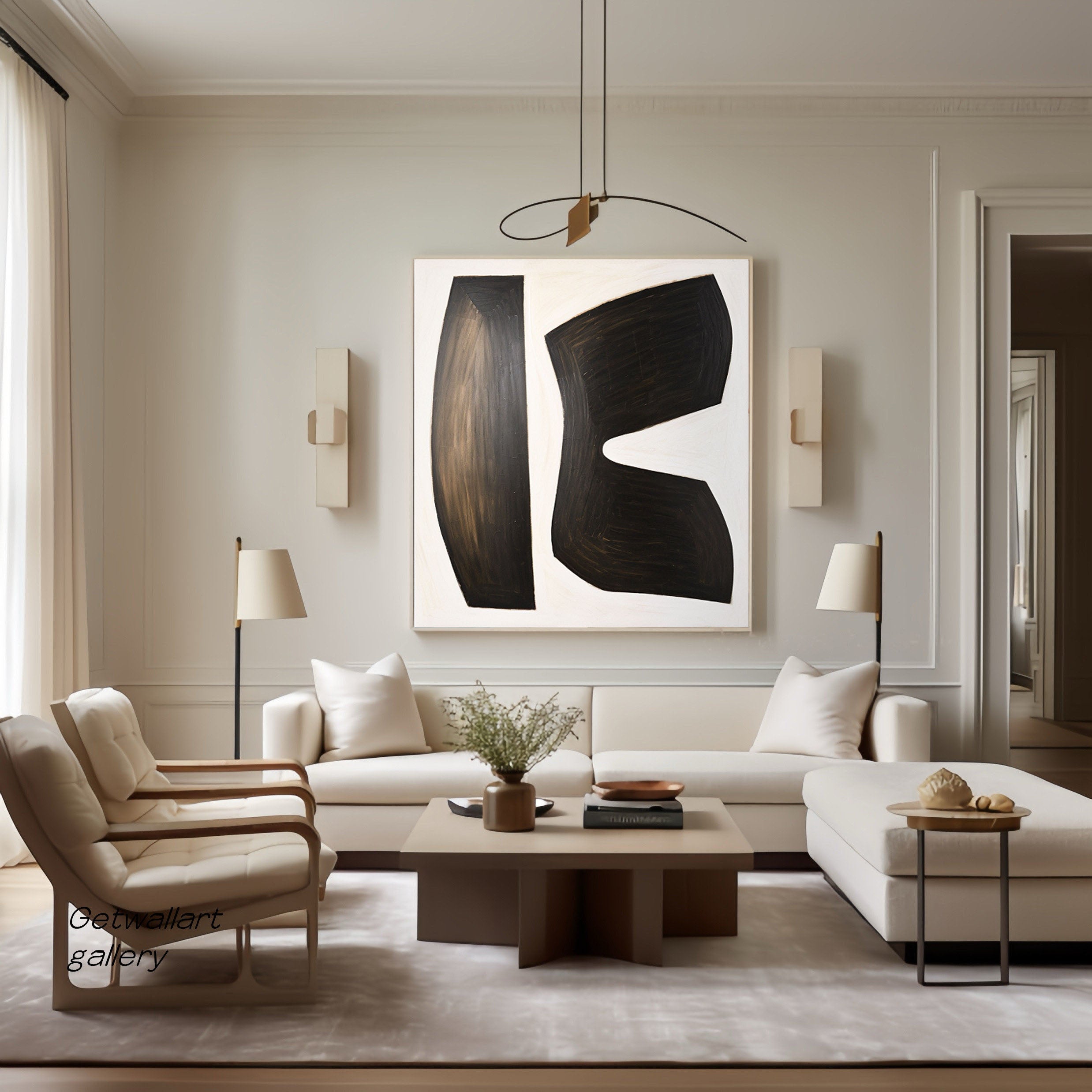 Black and White Abstract Wall Art for Modern Homes #BWA 003