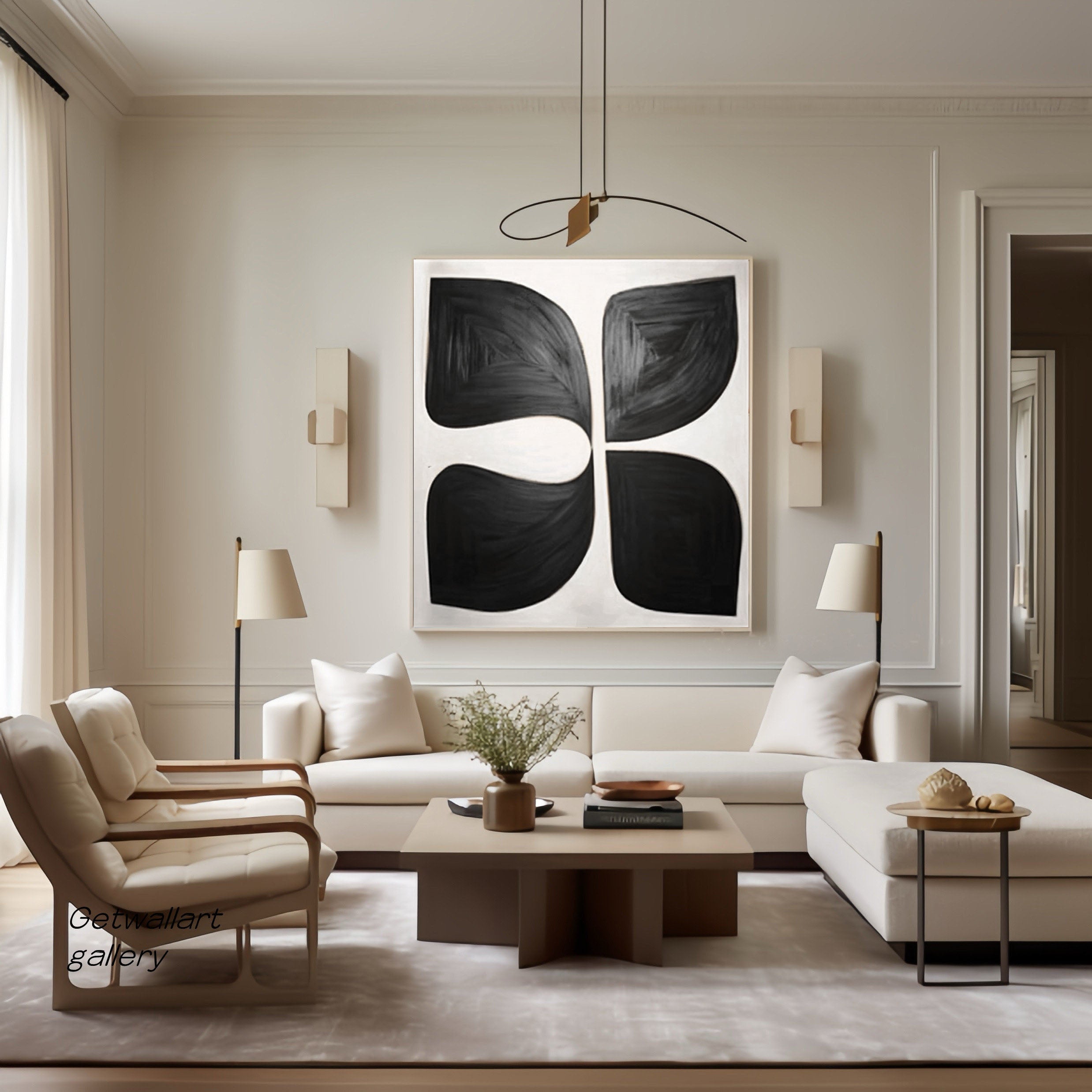 Black and White Abstract Wall Art for Modern Homes #BWA 002