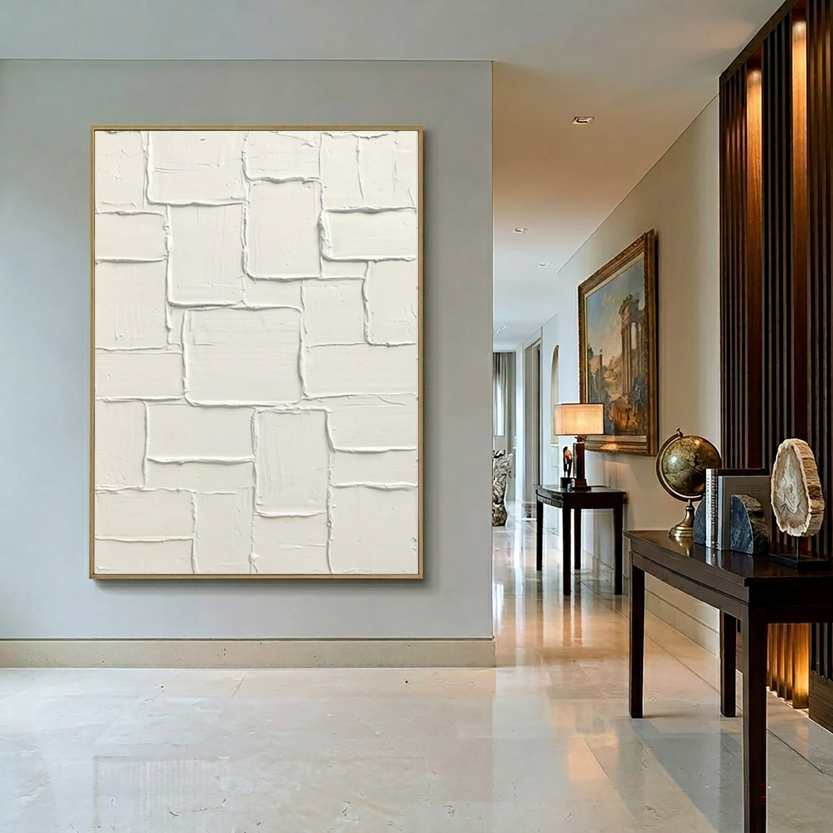 Fragments Of A White Wall Large Textured Abstract Art White Relief Painting Modern Minimalist Interior Decor