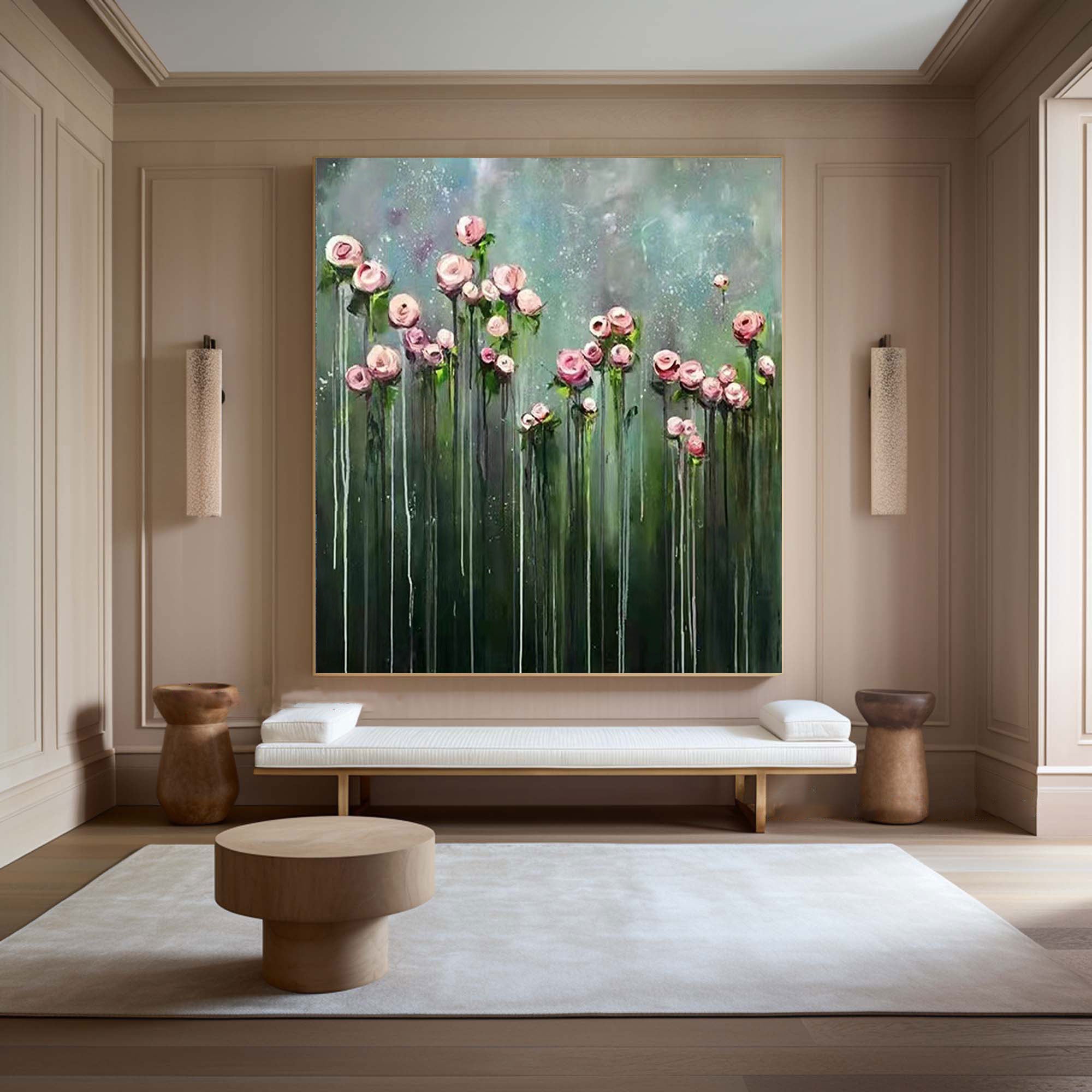 Blue & Green Minimalist Abstract Painting #BGM 018