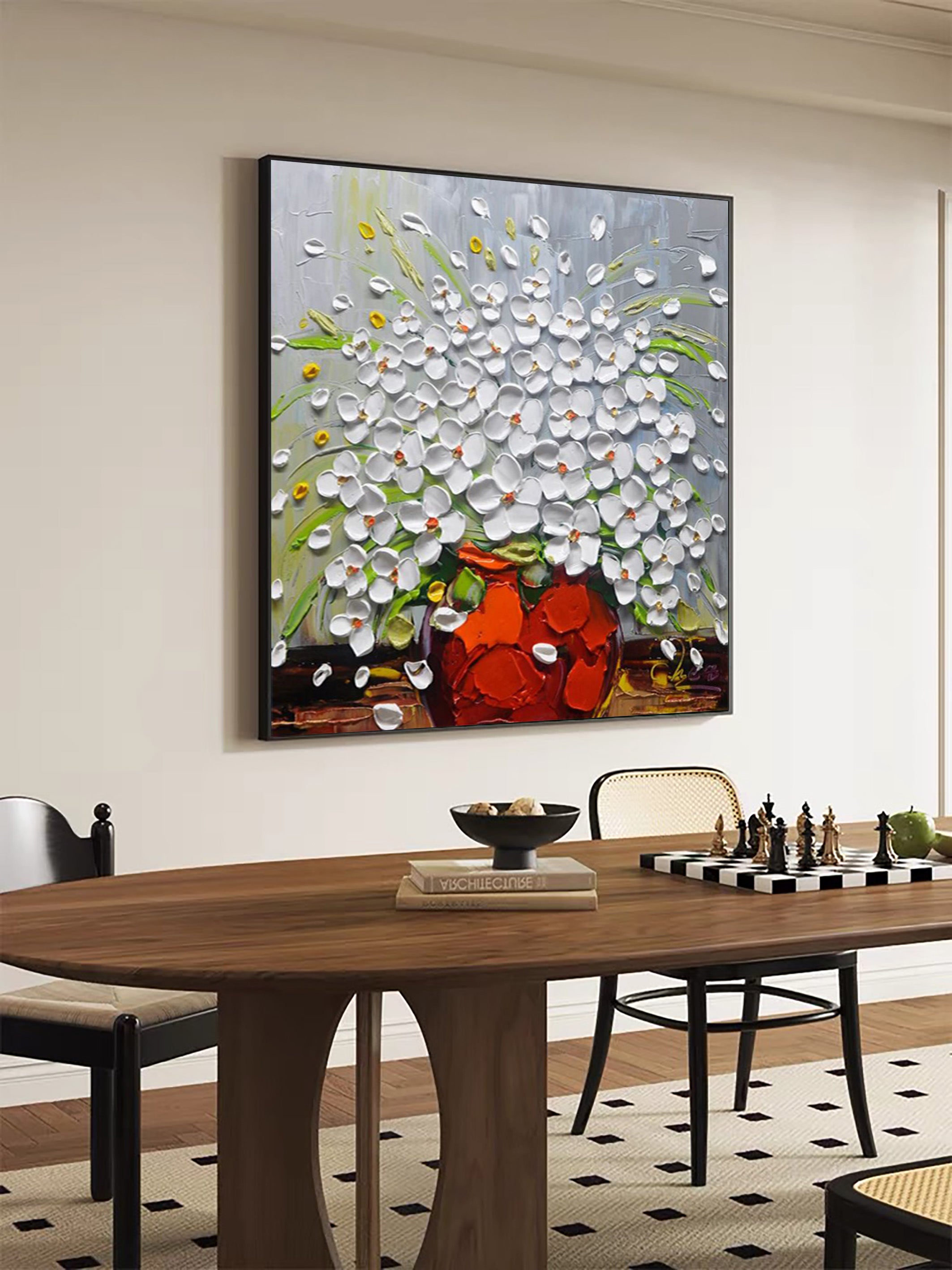 Impasto Garden: Vibrant Textured Flowers, Bold Floral Display #BGA 148