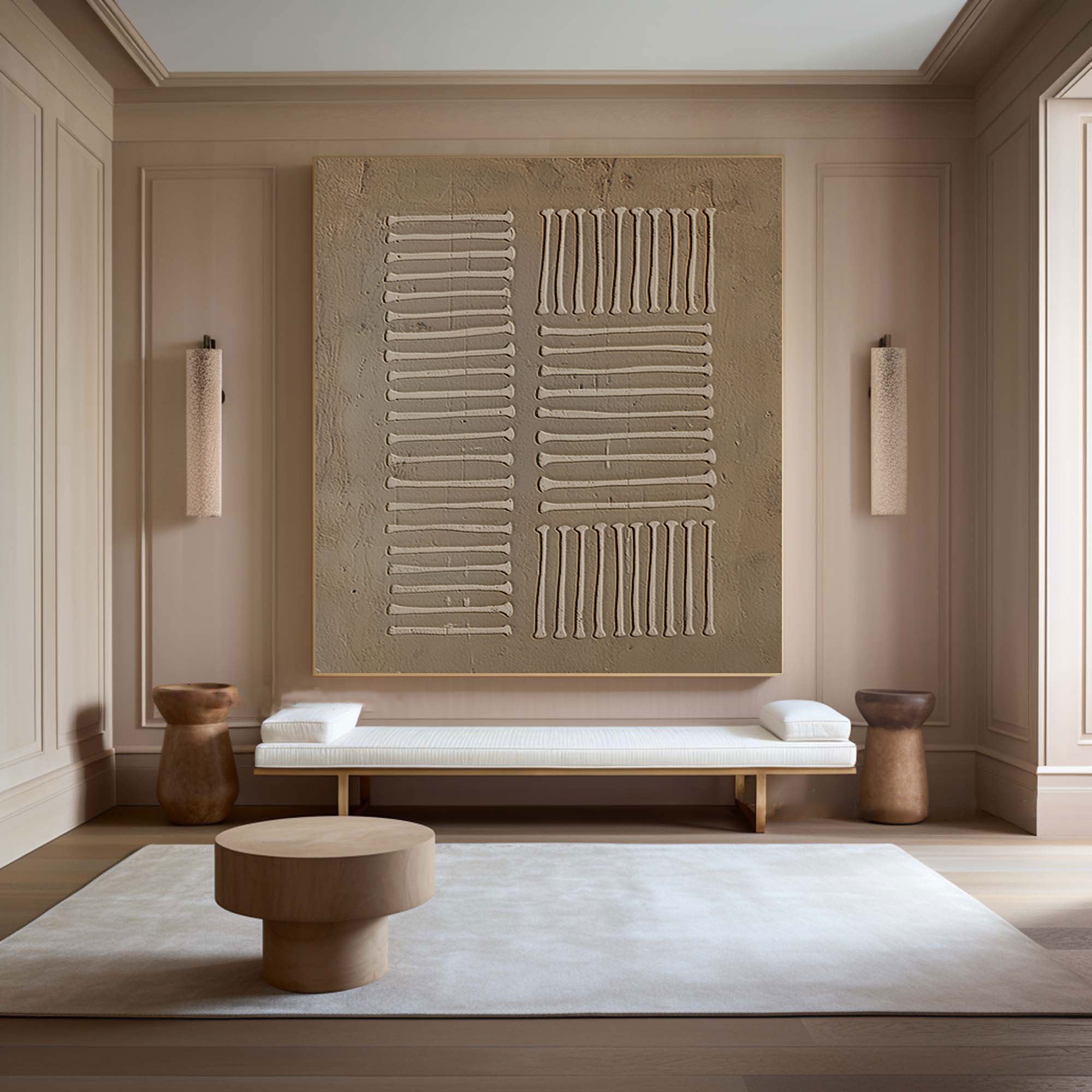 Beige & Brown Minimalist Painting #BBM 003