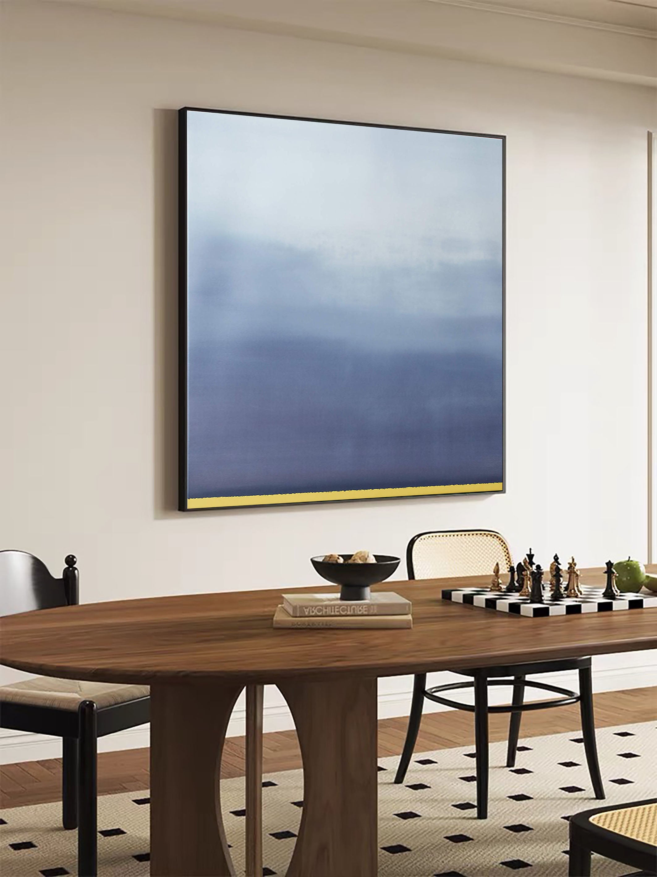 Minimalist Blue Horizon Abstraction with Distinct Color Bands #BGA 074