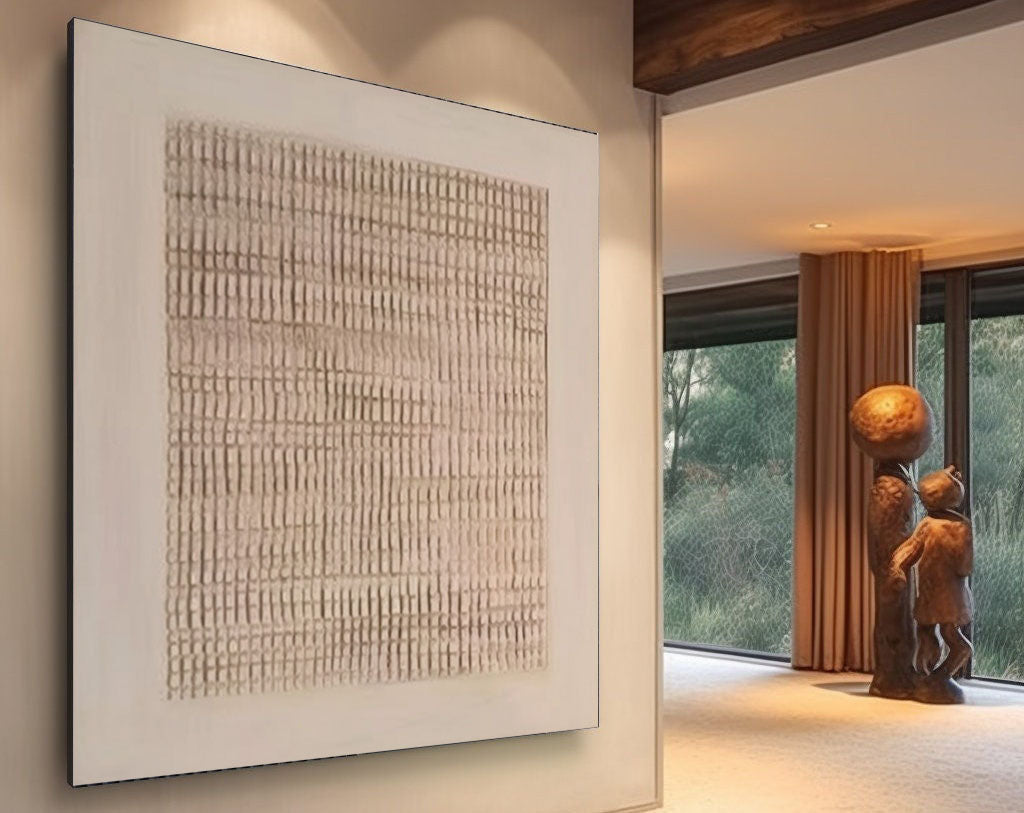 Beige & Brown Abstract Painting #CXA 013