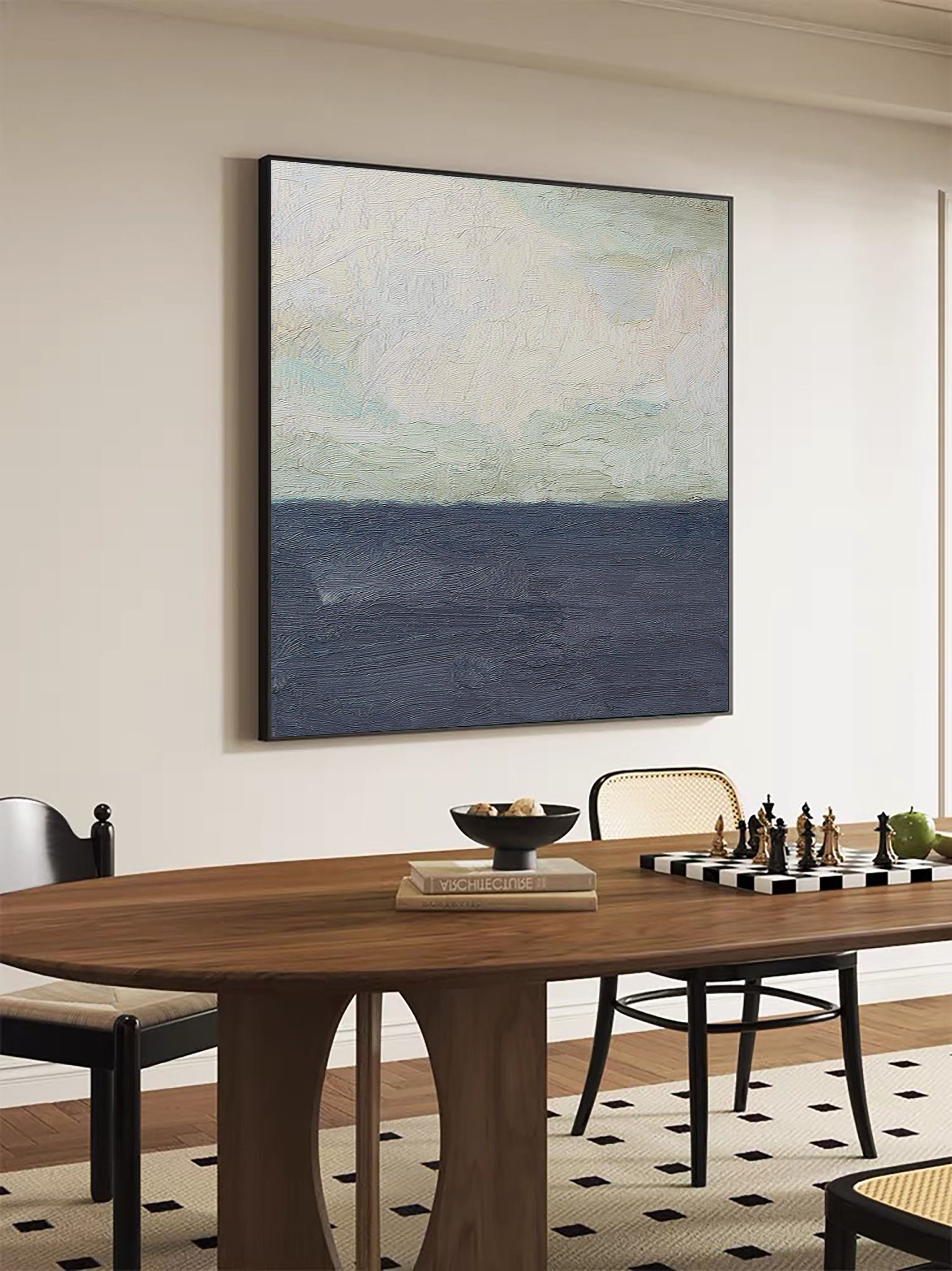 Minimalist Impasto Abstract Wall Art, Horizontal Color Fields #BGA 071