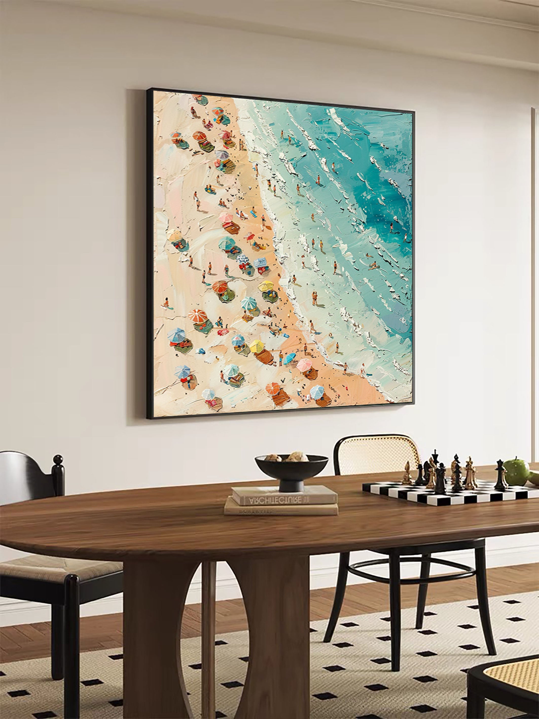 Sunny Beach Day Canvas Art Vibrant Coastal Wall Decor #OS 025