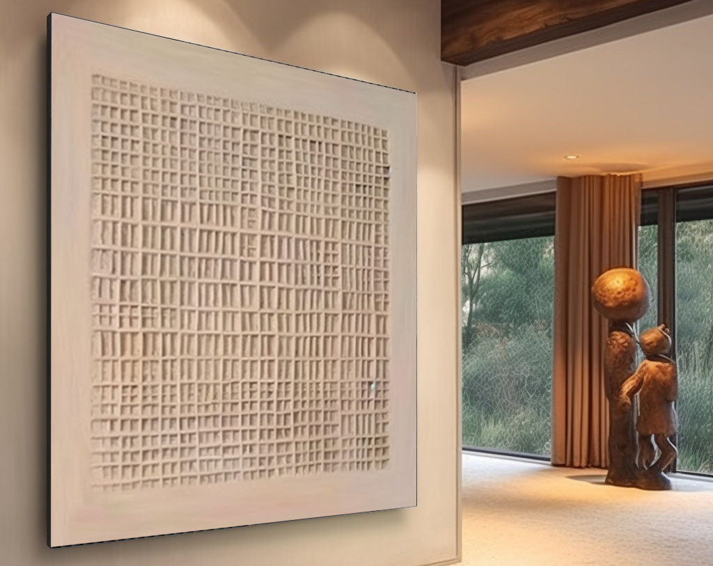 Beige & Brown Abstract Painting #LL 020