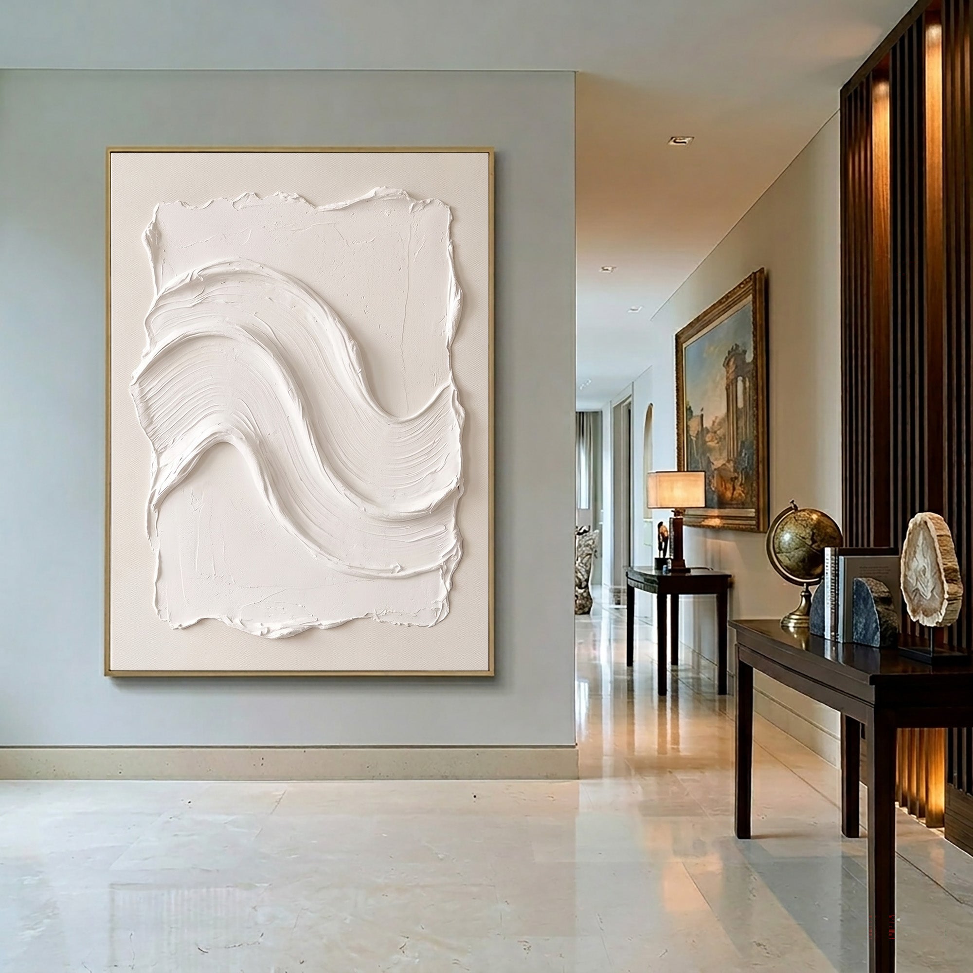 Large Organic Modern Textured Wall Art Abstract Oil Painting Sculptural Minimalist Artwork Neutral Luxury Home Decor