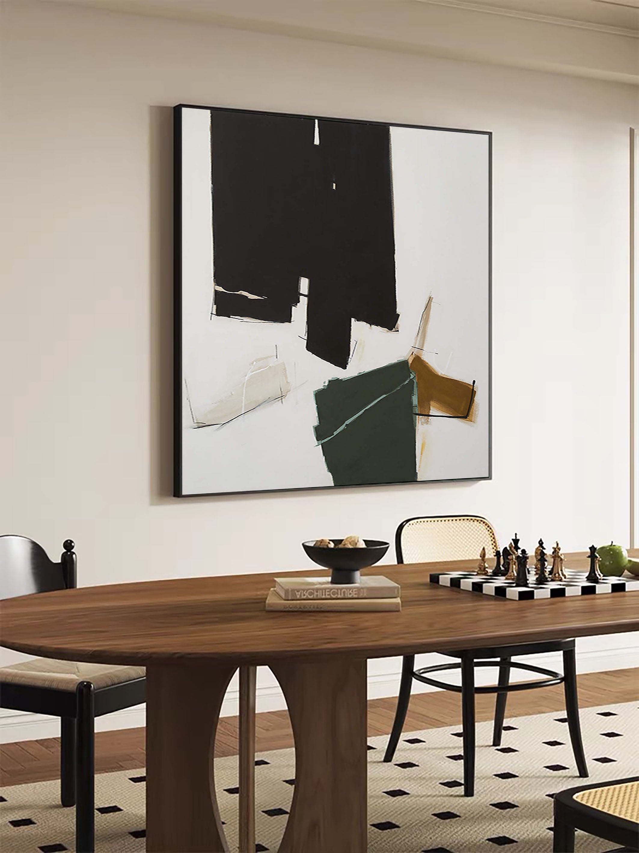 Framed Geometric and Organic Bold Color Abstraction #BGA 070