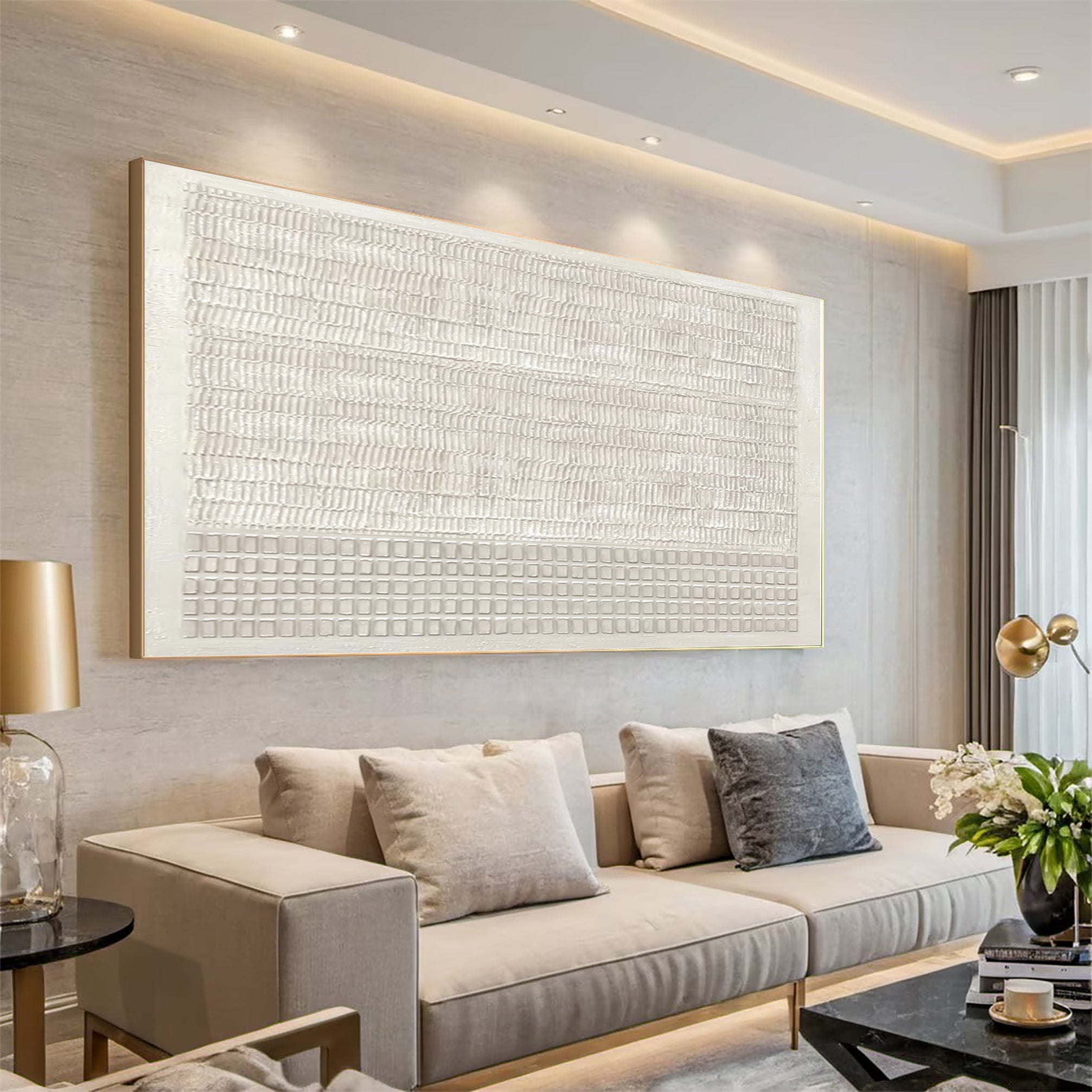 Abstract Textured Wall Decor Contemporary Living Room #WG 028