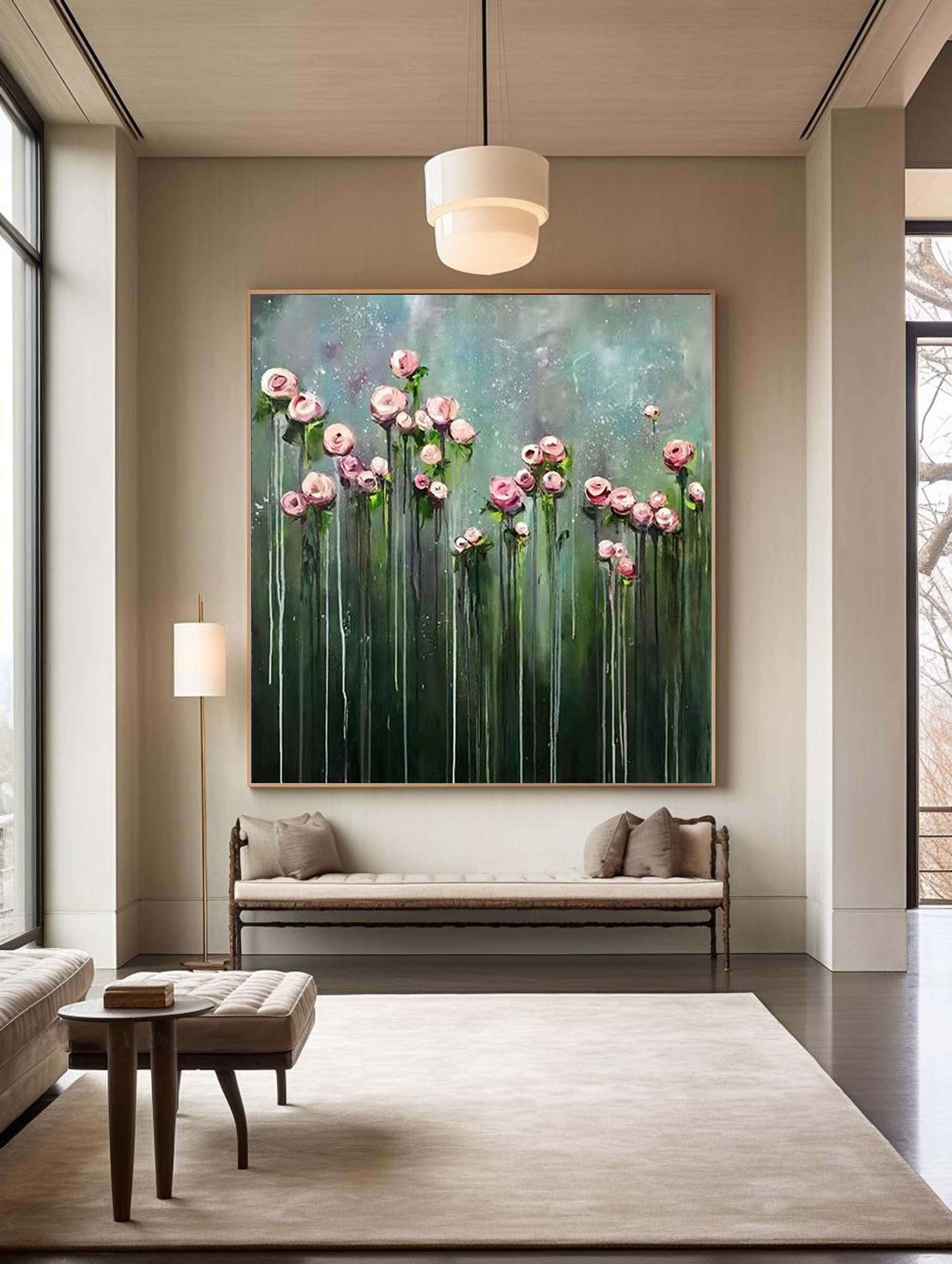 Blue & Green Minimalist Abstract Painting #BGM 018