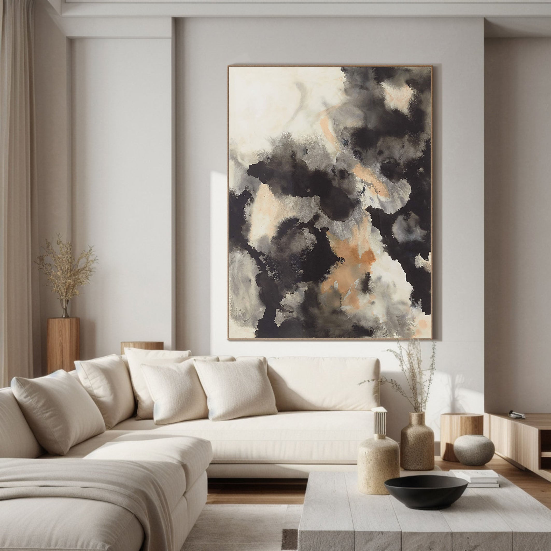 Earth Tones Dynamic Abstract Wall Painting, Contemporary Art #BGA 052