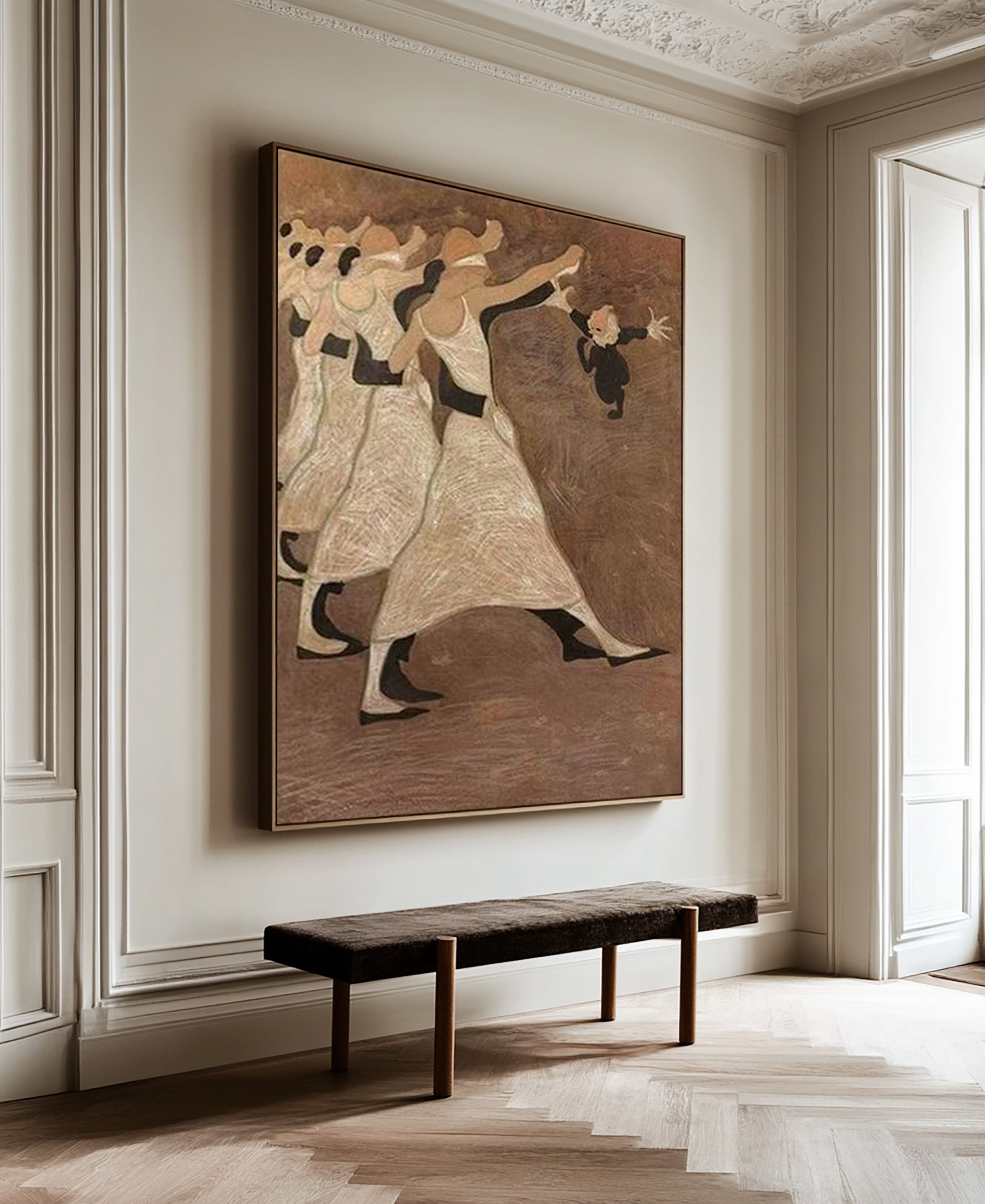 Dynamic Dancing Figures Modern Figurative Art Painting #WG 089