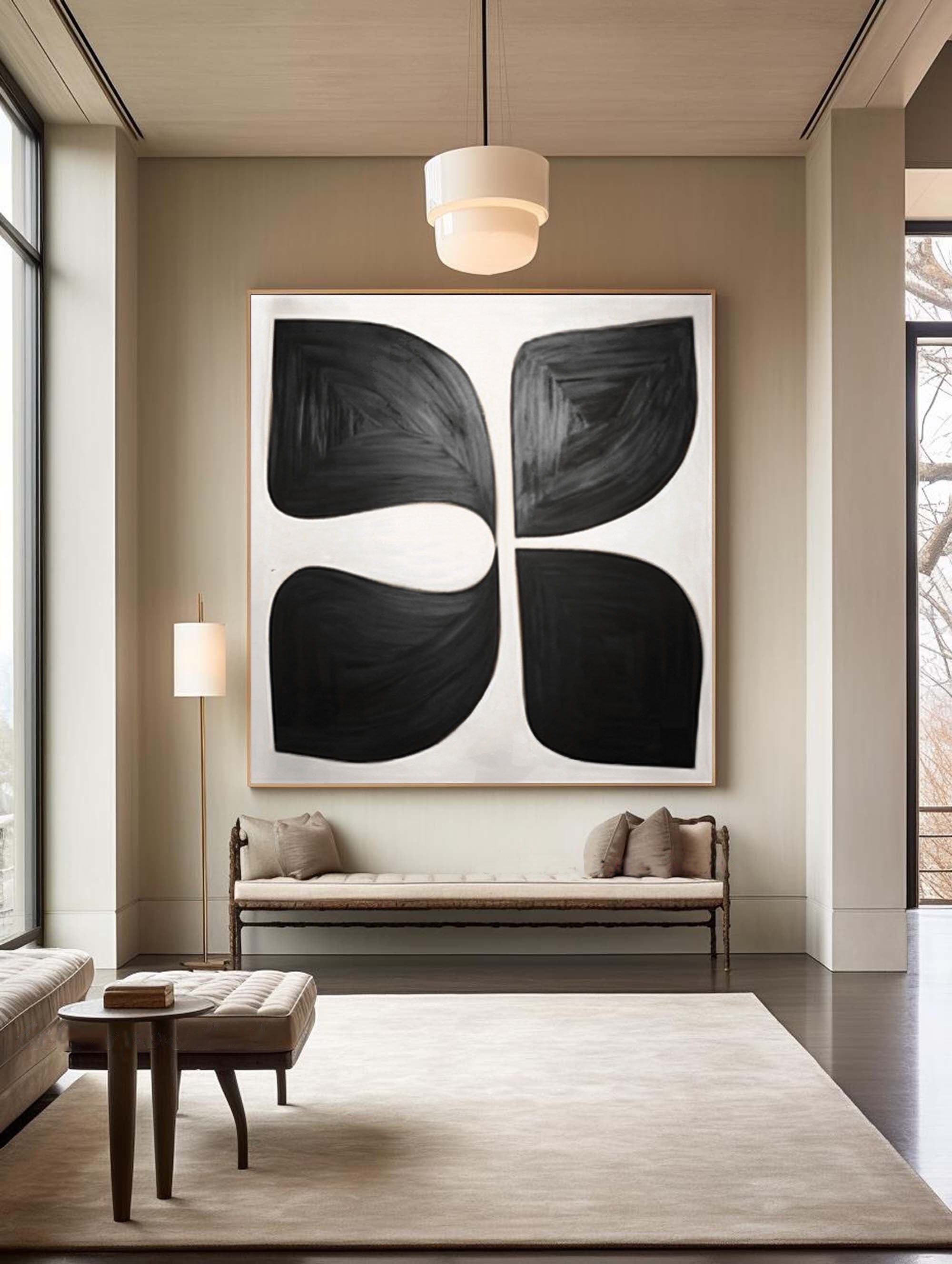 Black and White Abstract Wall Art for Modern Homes #BWA 002