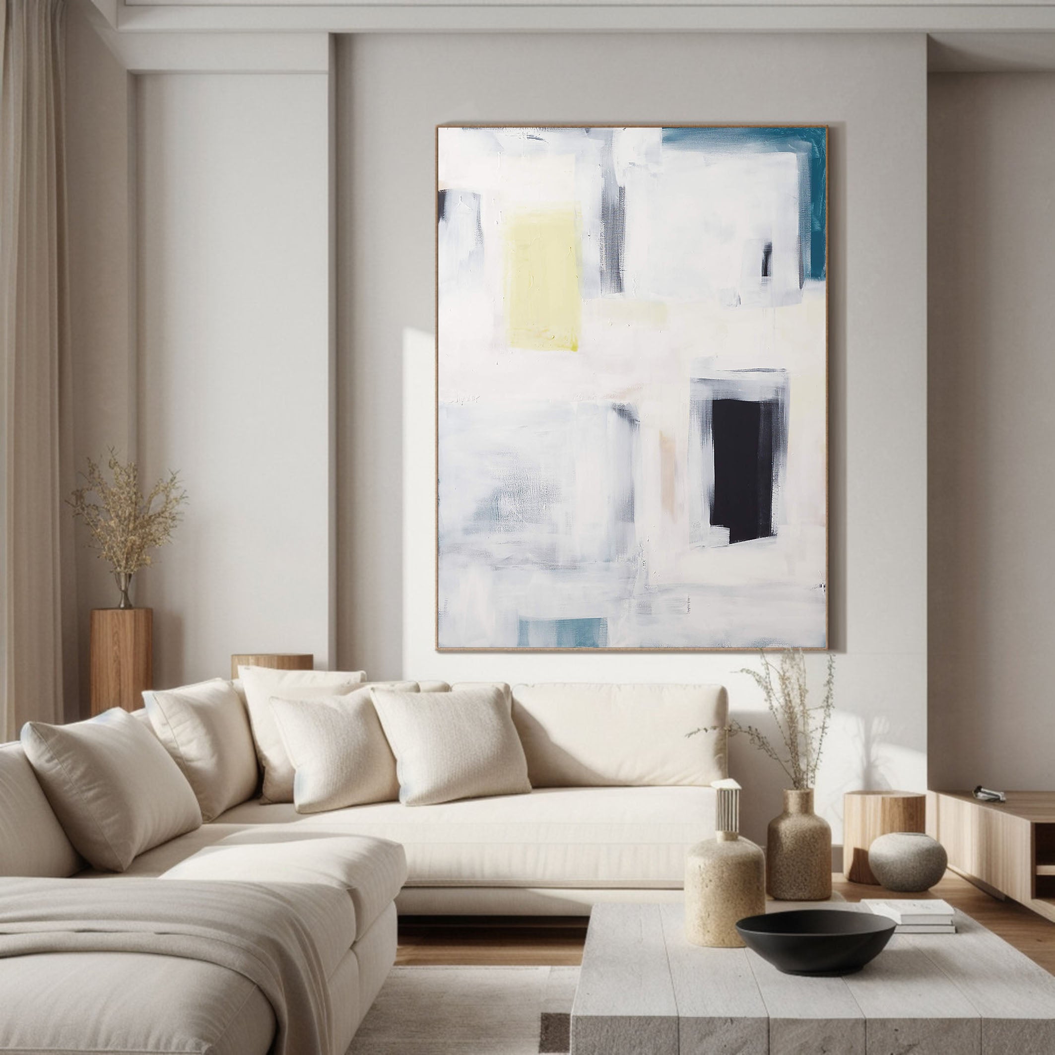 Minimalist Abstract Art With Geometric Shapes, Muted Colors #BGA 044