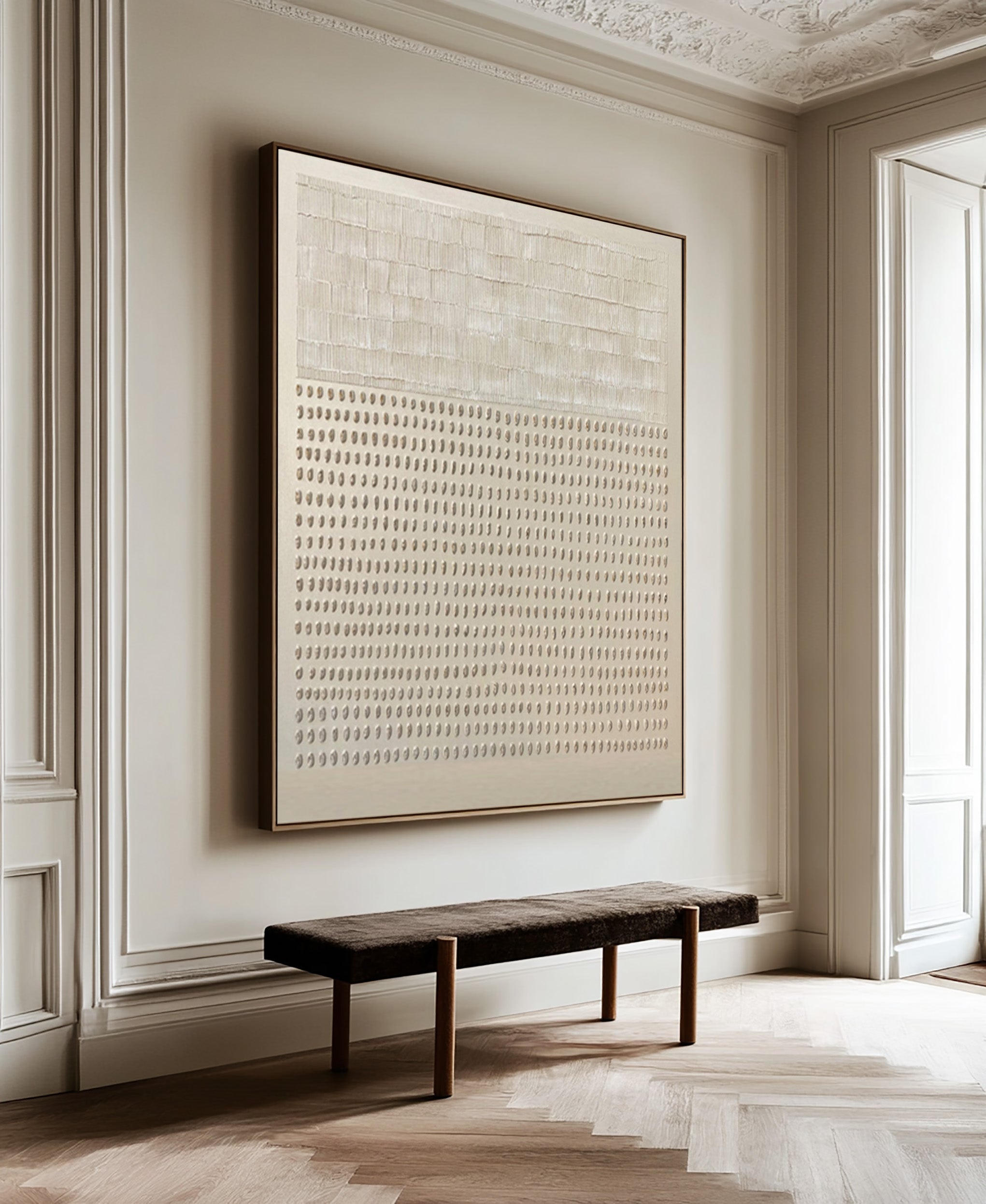 Modern Beige Textured Painting Statement Wall Decor #WG 045