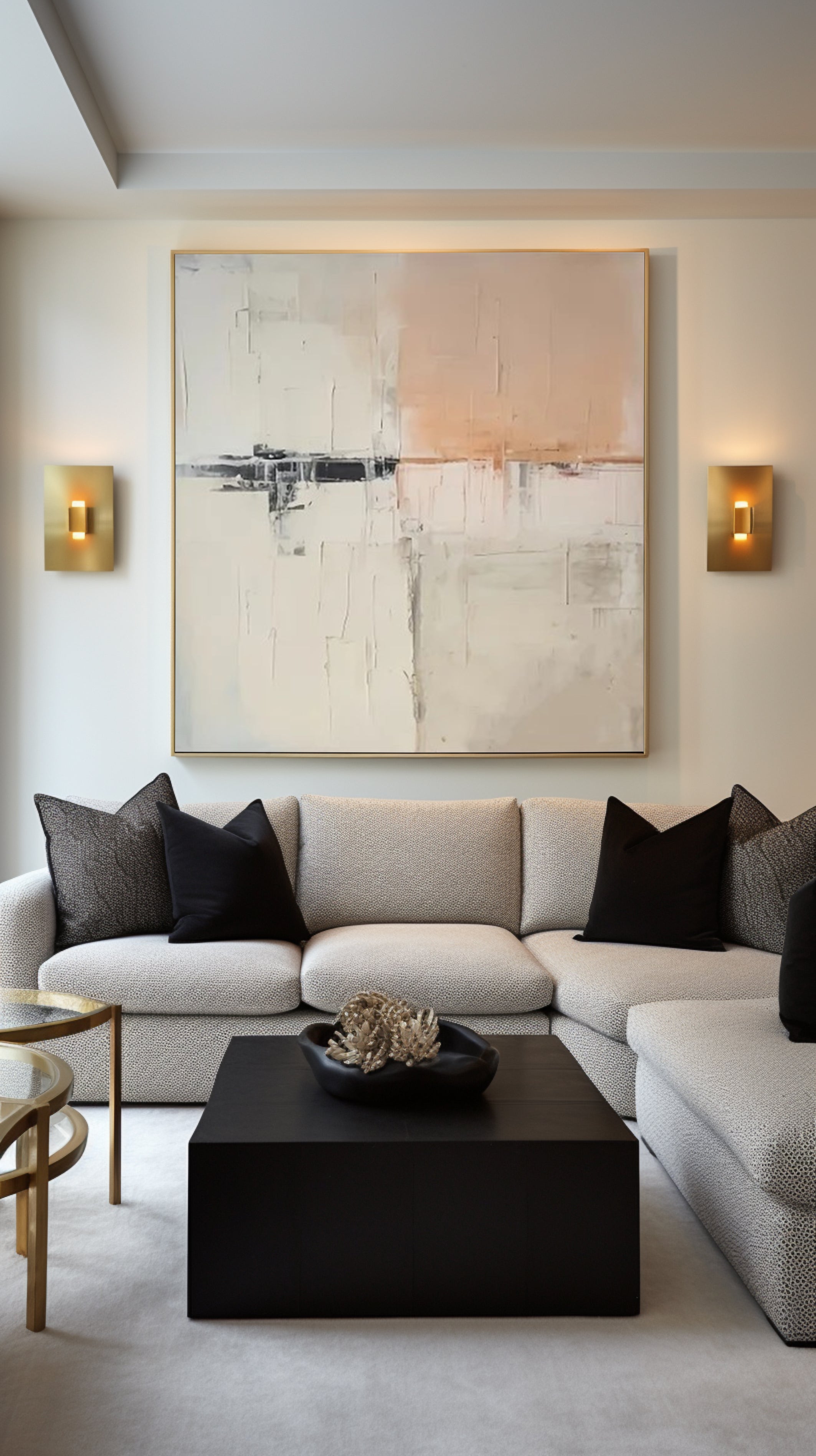 Abstract Beige & Peach Art, Minimalist Scandinavian Style #BGA 138