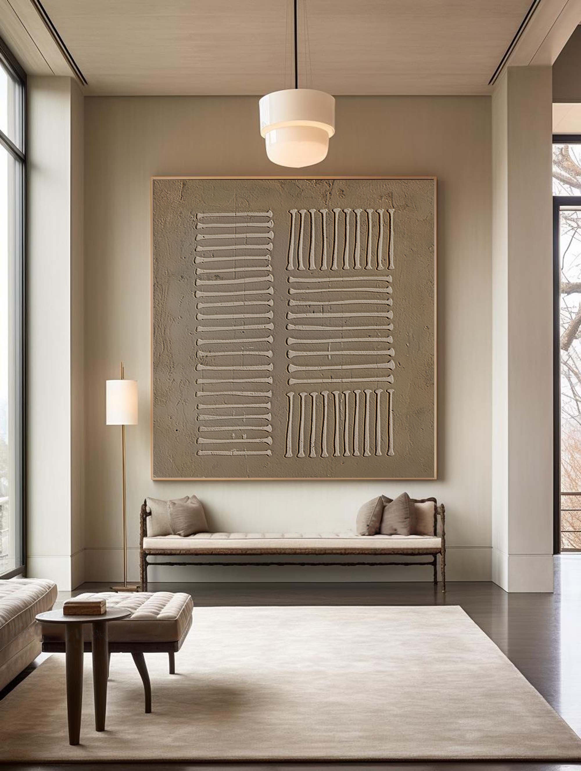 Beige & Brown Minimalist Painting #BBM 003