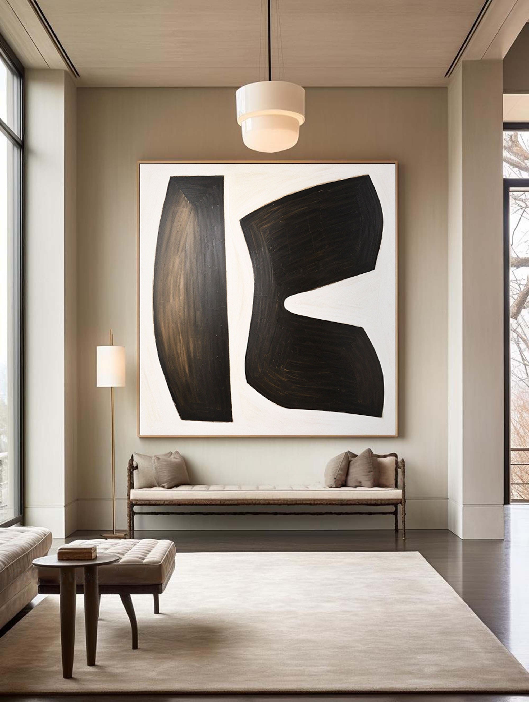Black and White Abstract Wall Art for Modern Homes #BWA 003