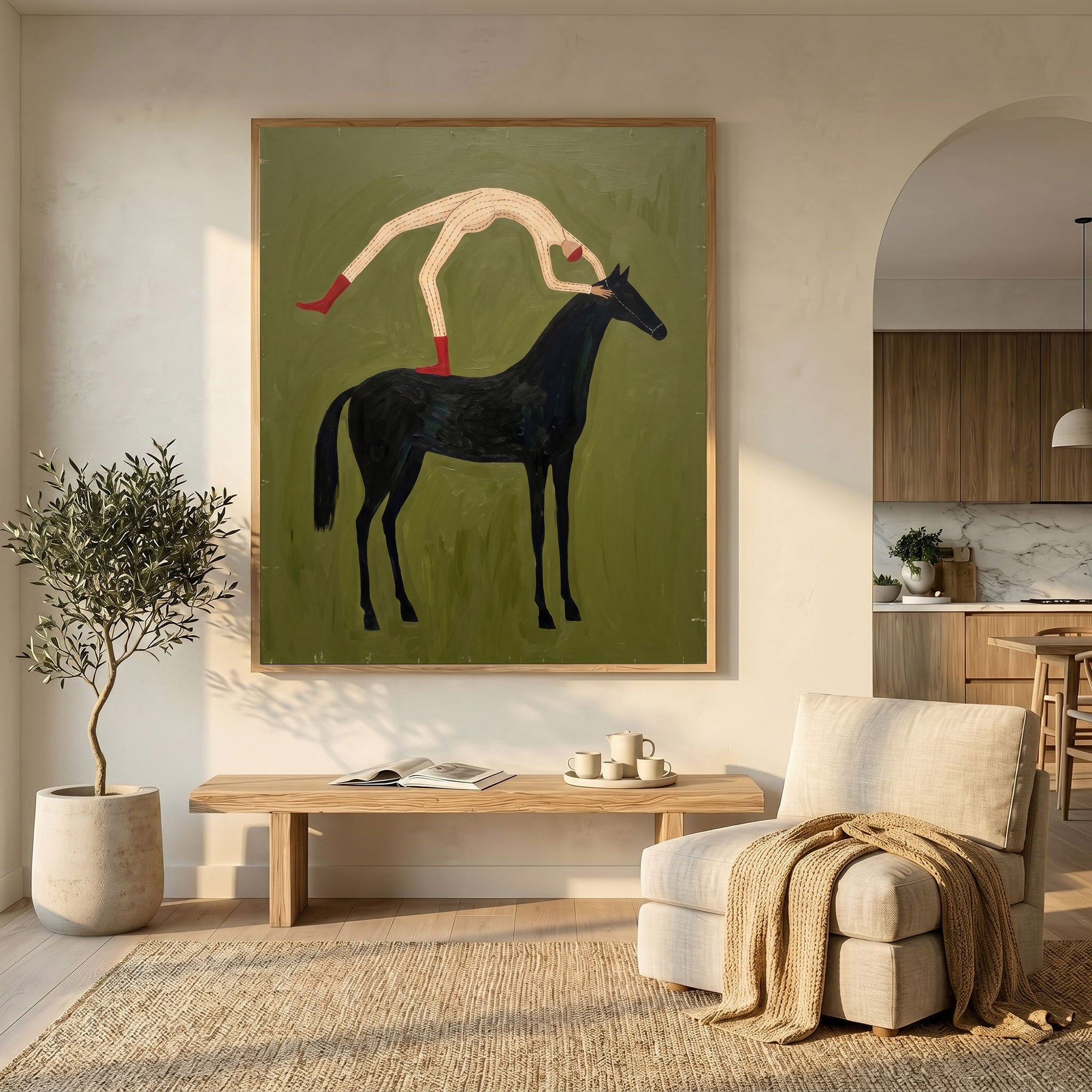 Large Cowboy Horse Wall Art Contemporary Western Figurative Painting