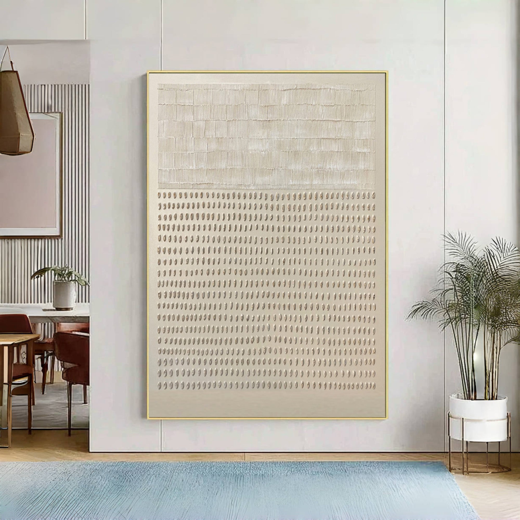 Modern Beige Textured Painting Statement Wall Decor #WG 045