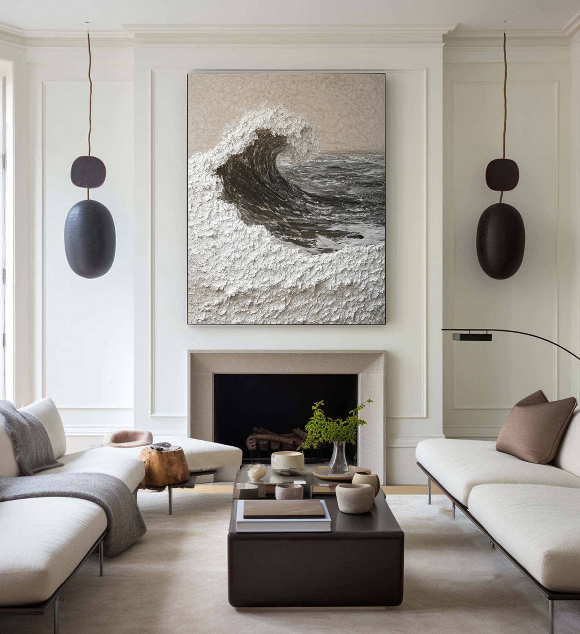 Handcrafted Ocean Wave Painting with Textured 3D Details #BBM 037