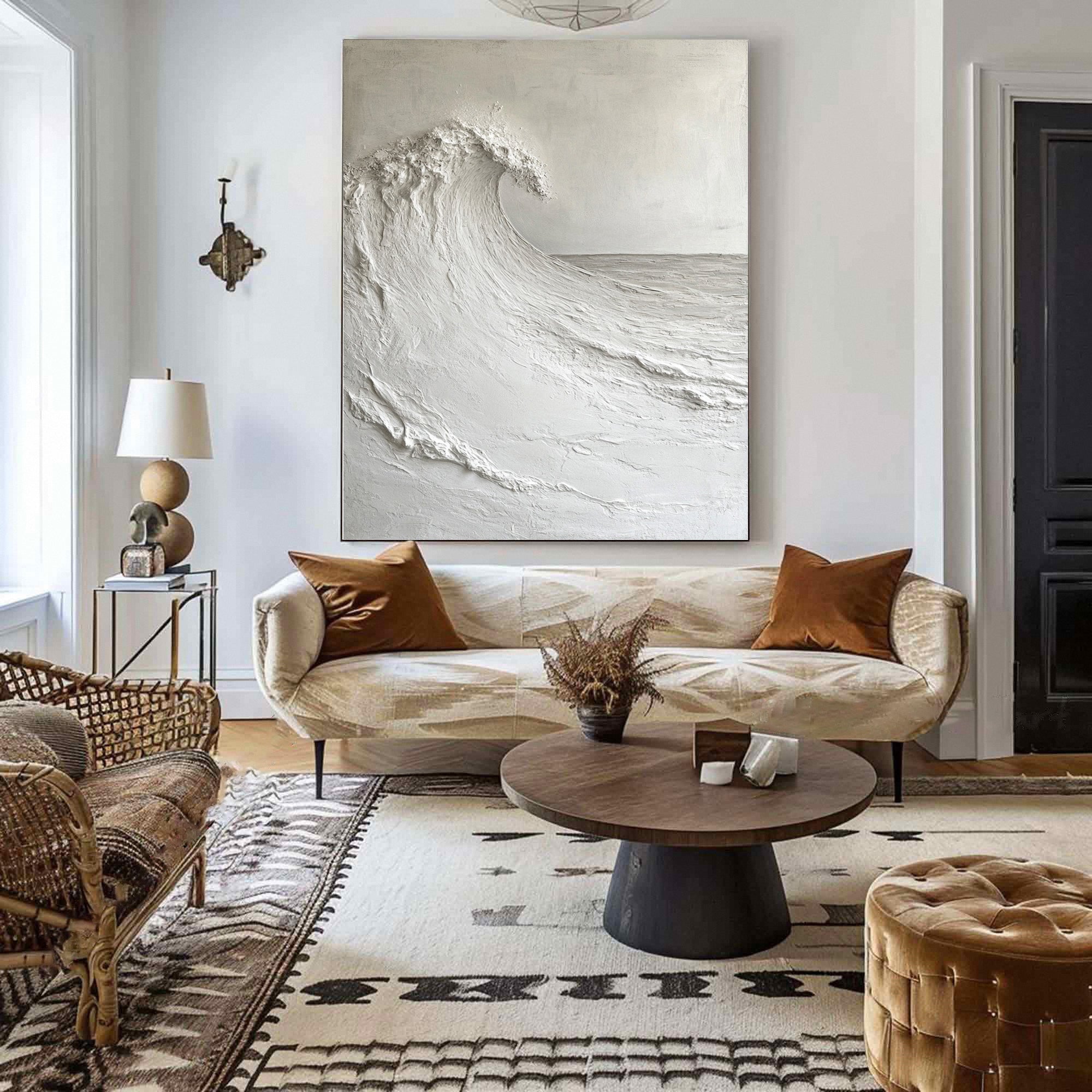 Handcrafted Ocean Wave Painting with Textured 3D Details #BBM 038