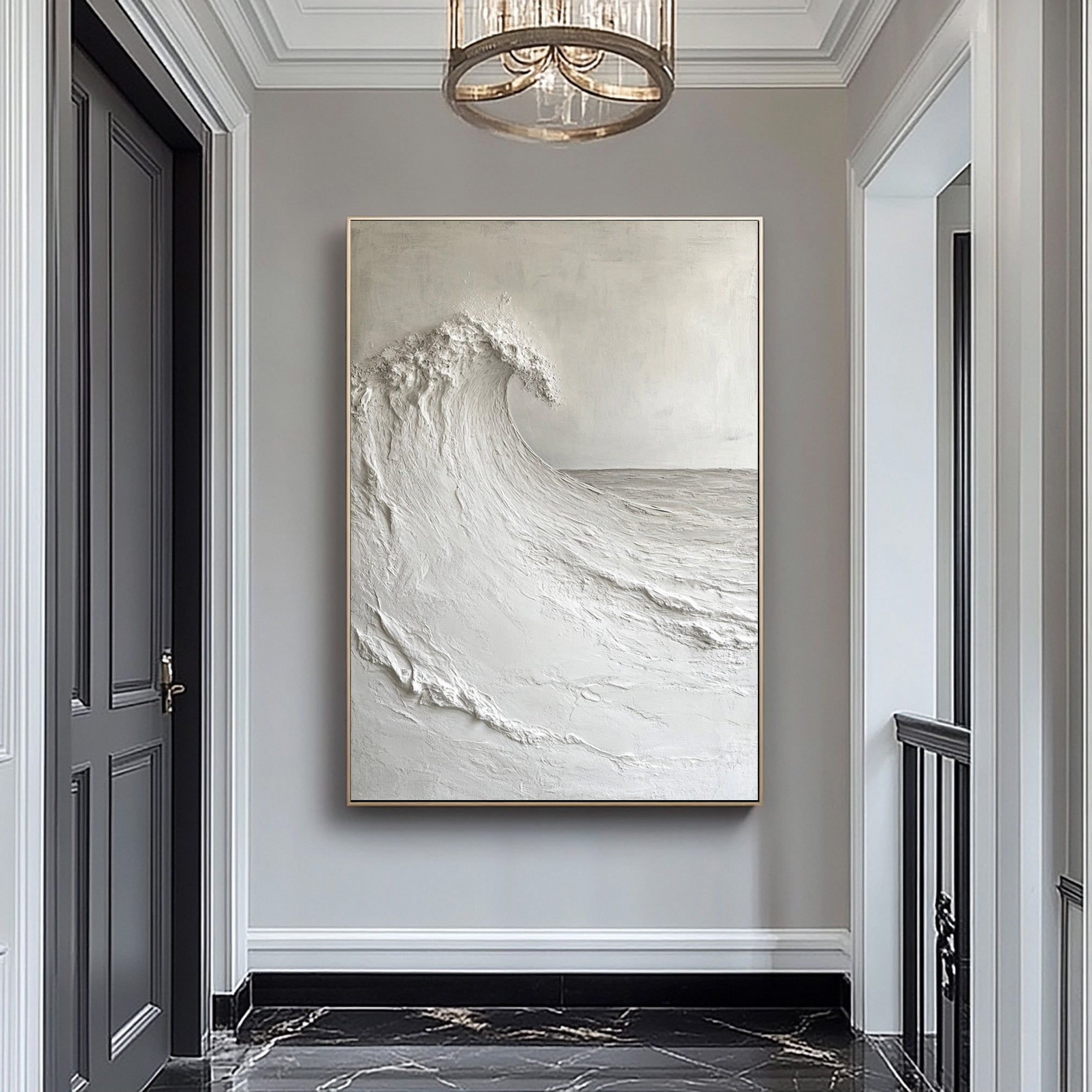 Handcrafted Ocean Wave Painting with Textured 3D Details #BBM 038