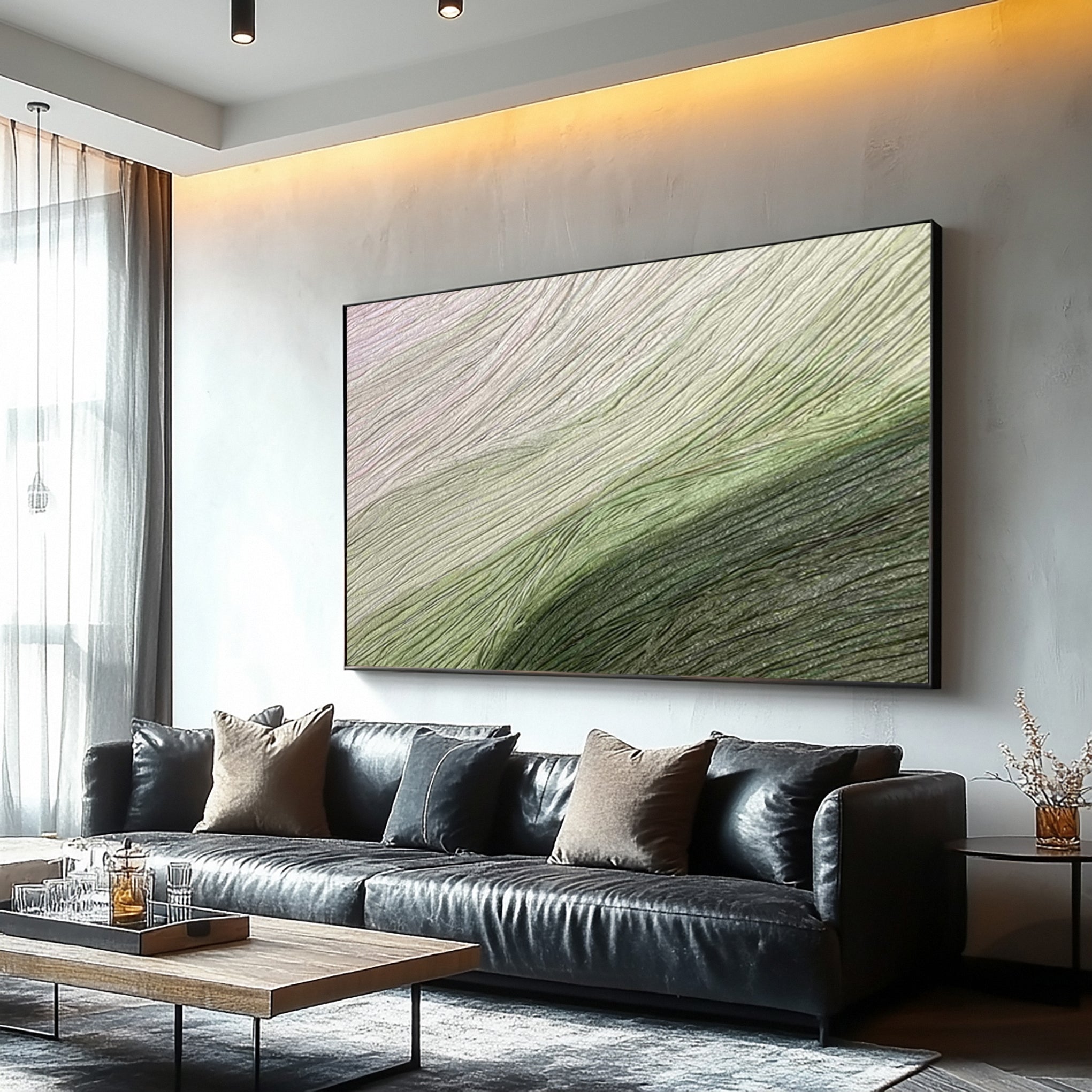 Modern Abstract Canvas with Organic Horizontal Textures #BGA 266