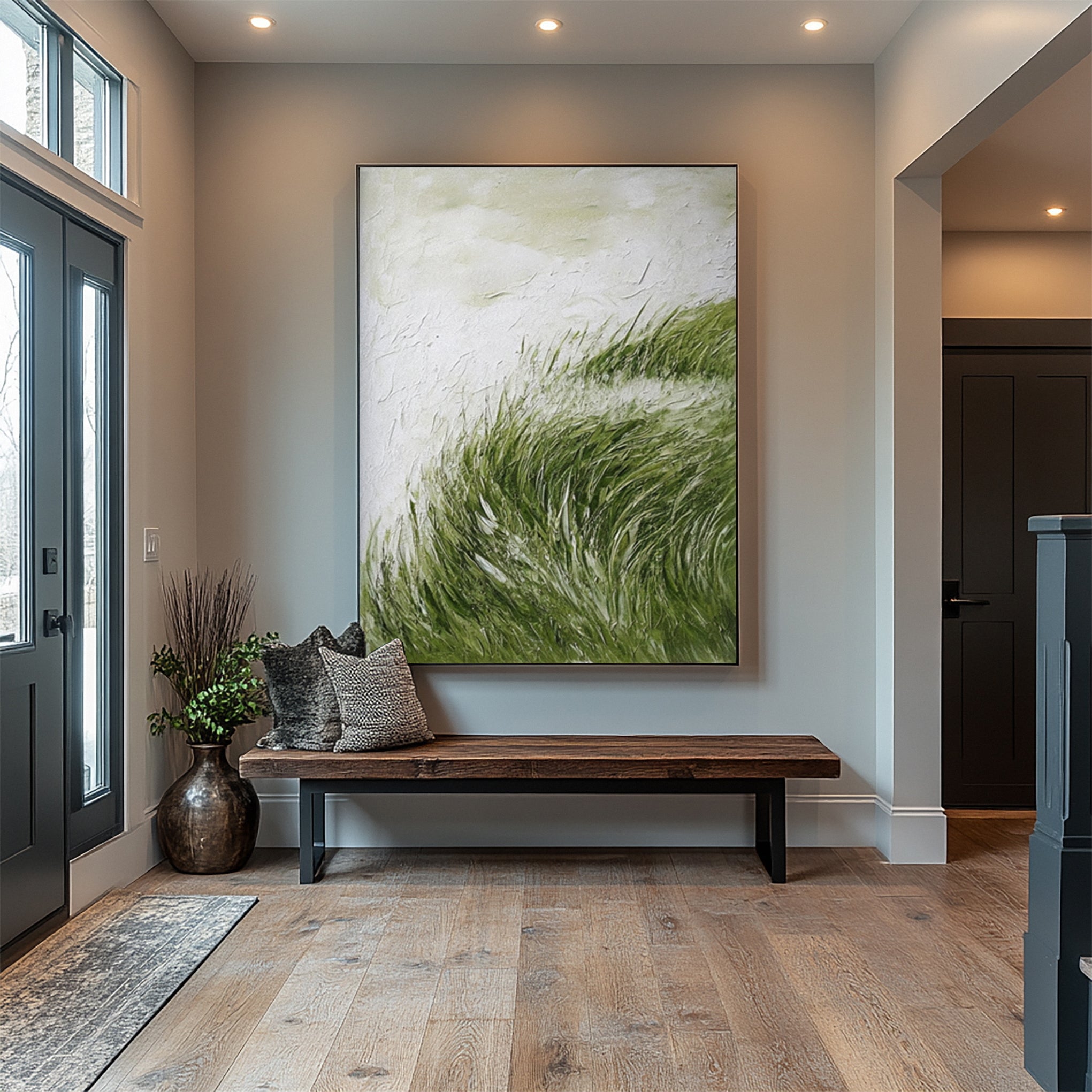 Abstract Art with a Textured Surface Evoking Windswept Vegetation #BGA 276