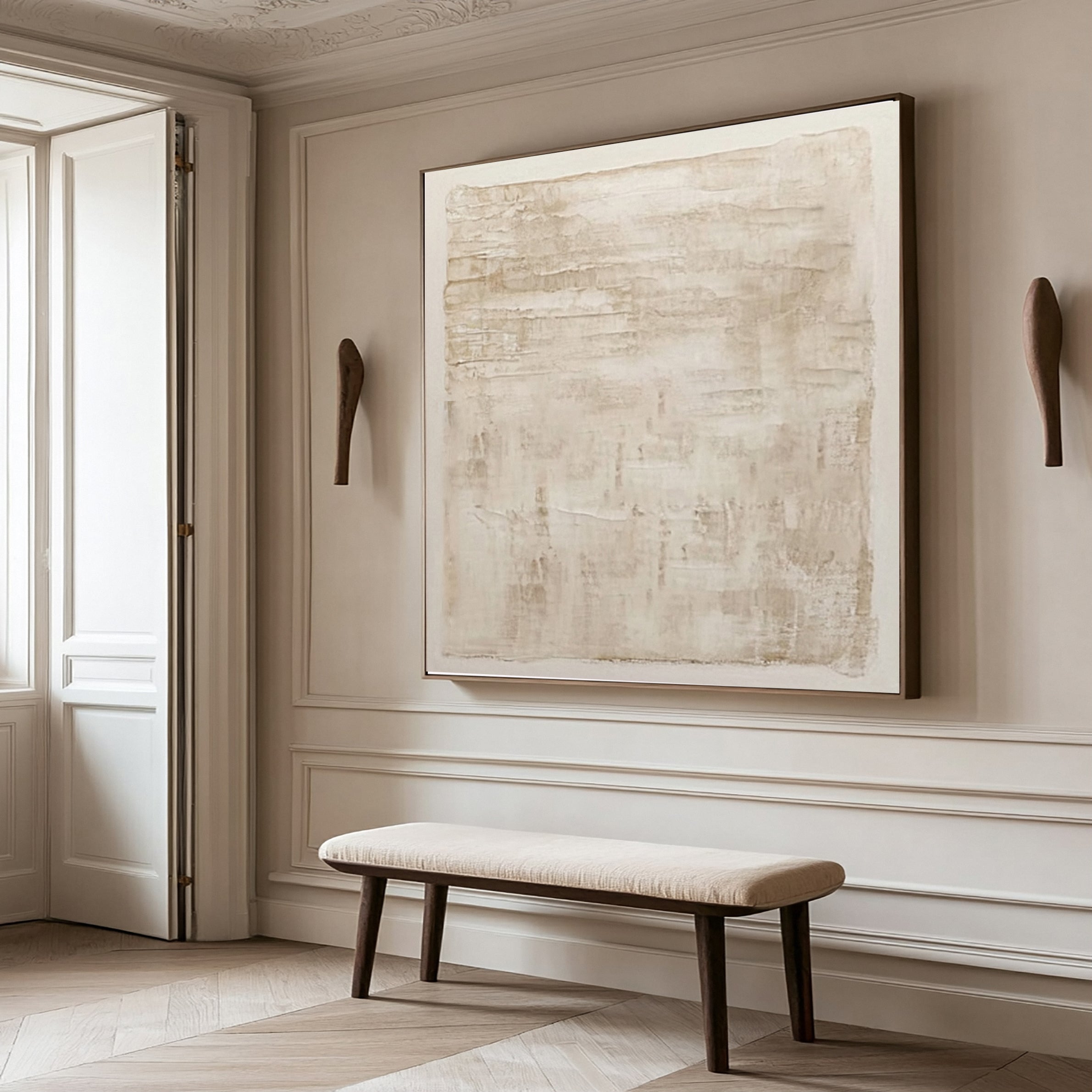 Modern Abstract Canvas with Textured Horizontal Variations #BGA 234