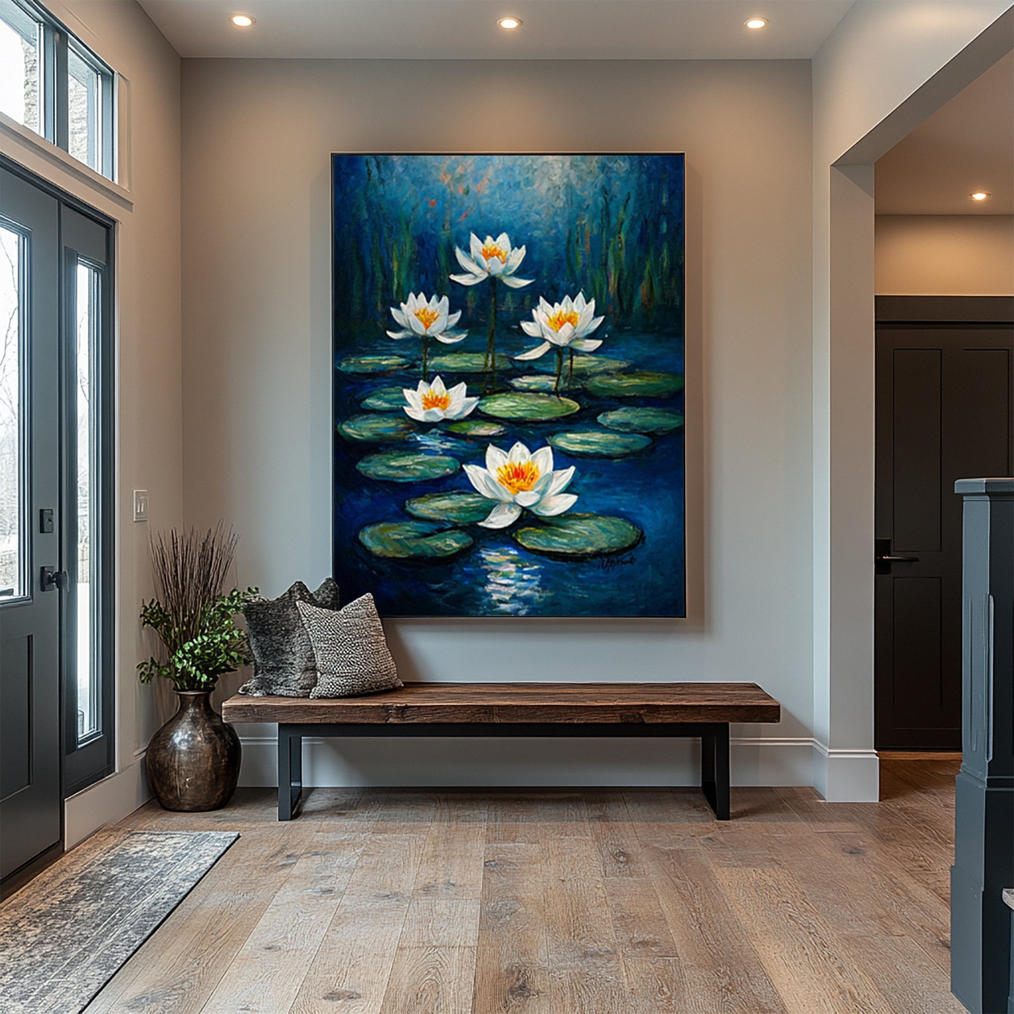 Contemporary Artwork Capturing the Tranquility of a Night Pond #BGA 278
