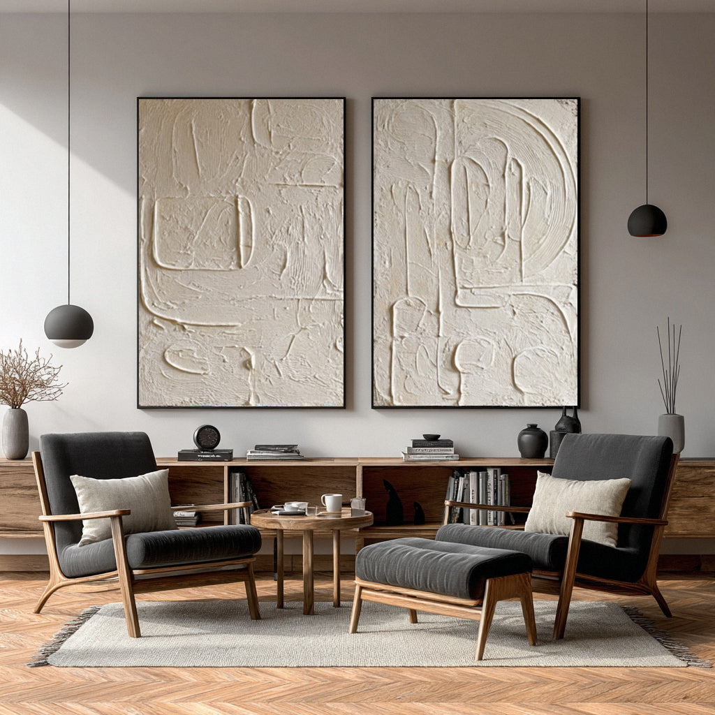 Modern Organic Abstract Wall Art Duo #WG 012