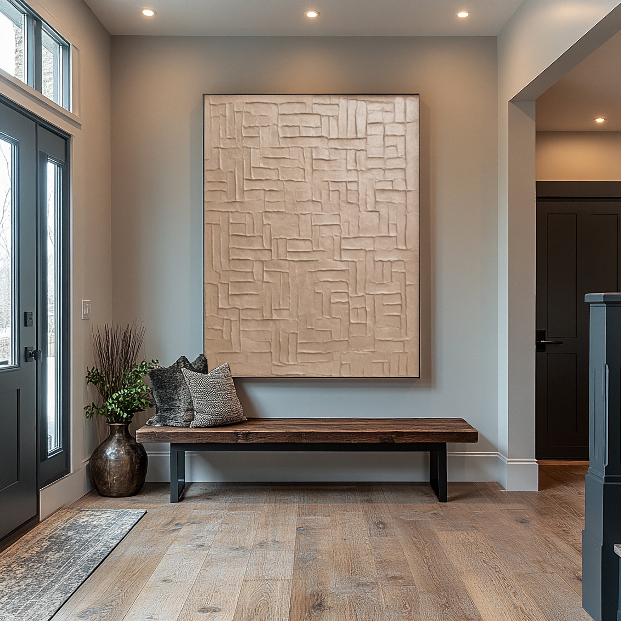 Minimalist Neutral Canvas with Structured Textured Blocks #BGA 224