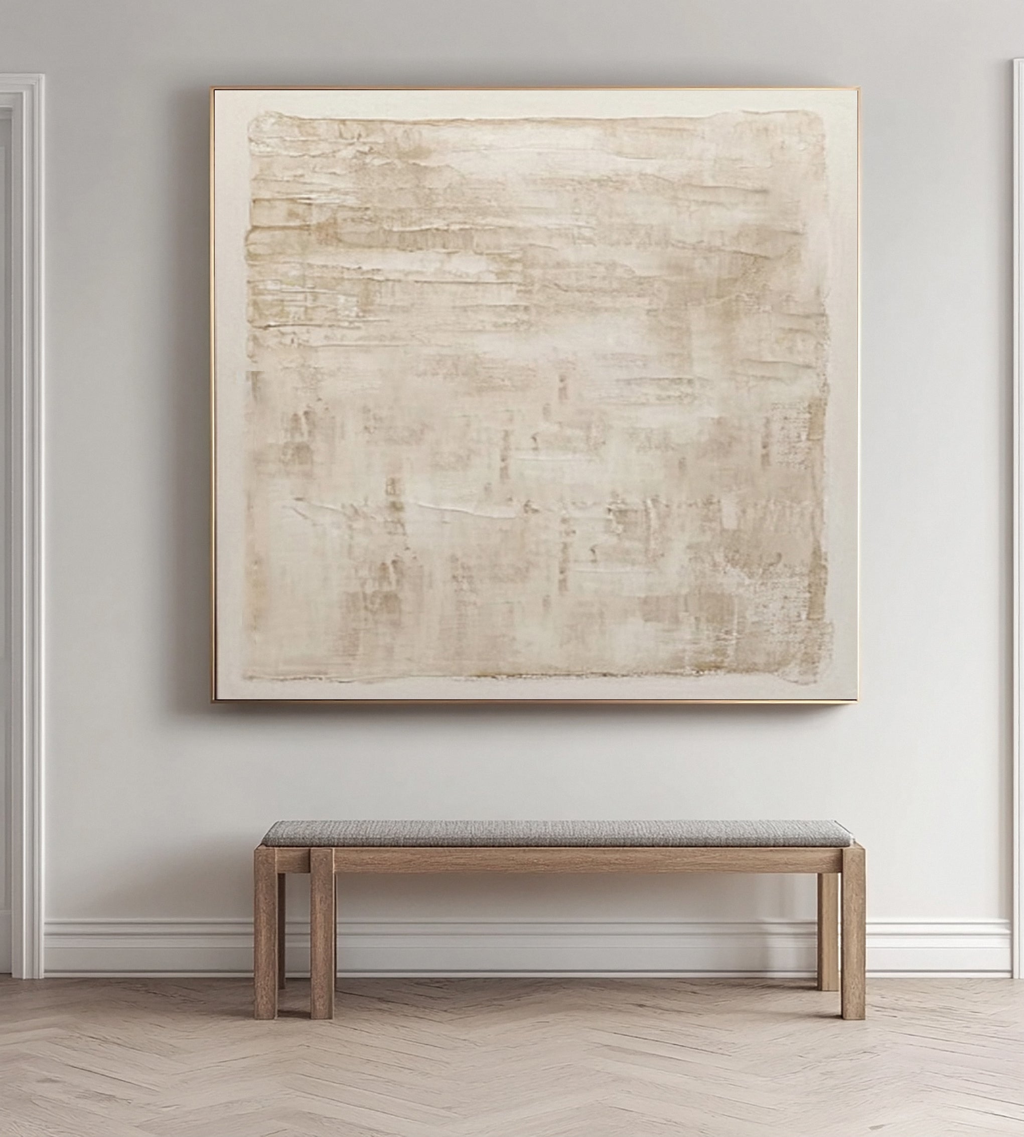 Modern Abstract Canvas with Textured Horizontal Variations #BGA 234