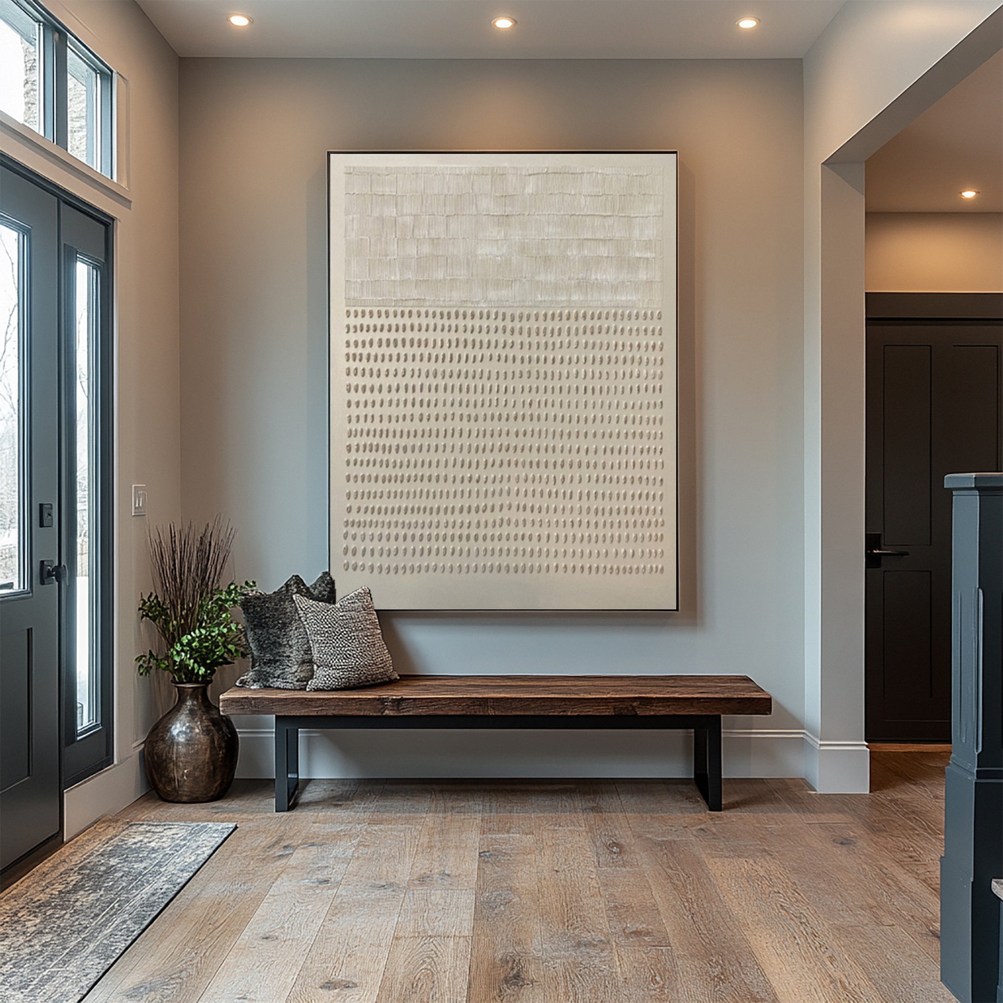 Abstract Neutral Composition with Grid and Organic Lines #BGA 210