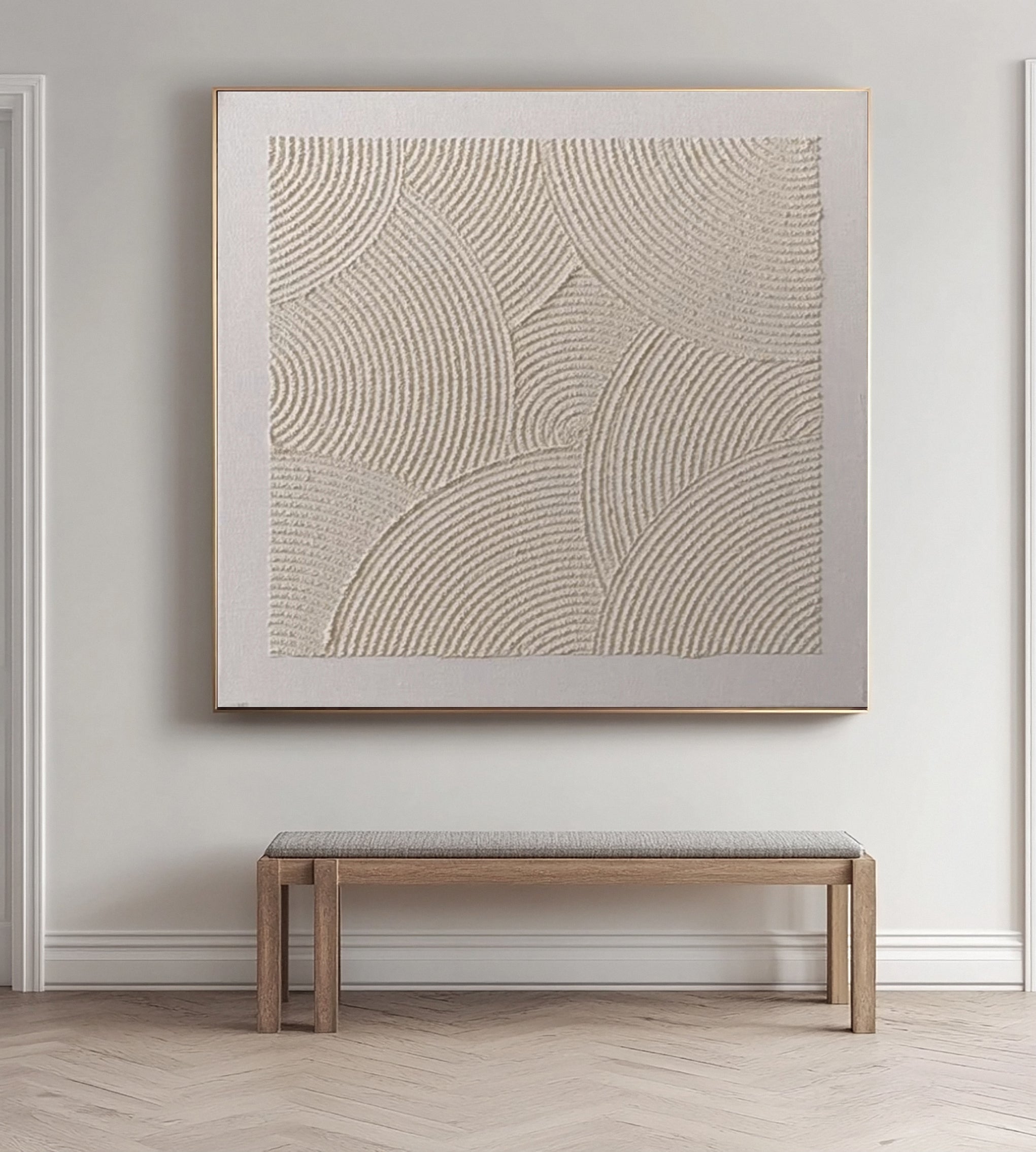 Modern Abstract Canvas with Textured Petal-like Segments #BGA 232