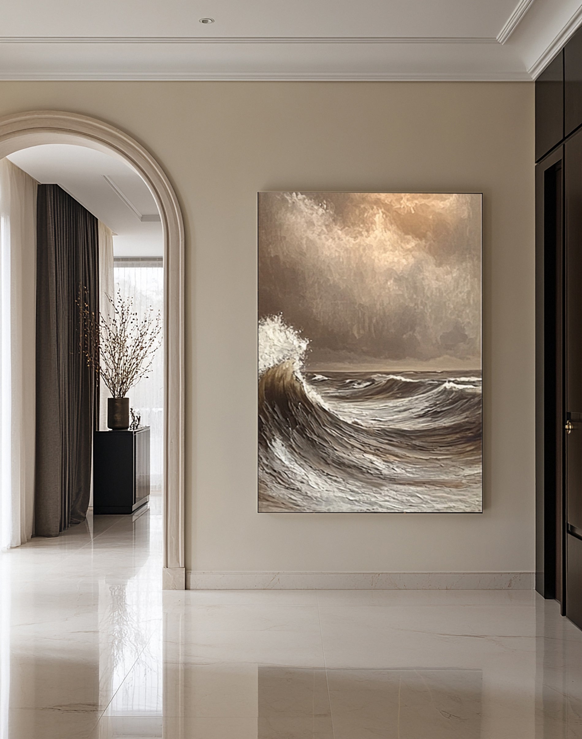 Modern Abstract Wave with Heavy Texture and Dramatic Sky #BGA 255