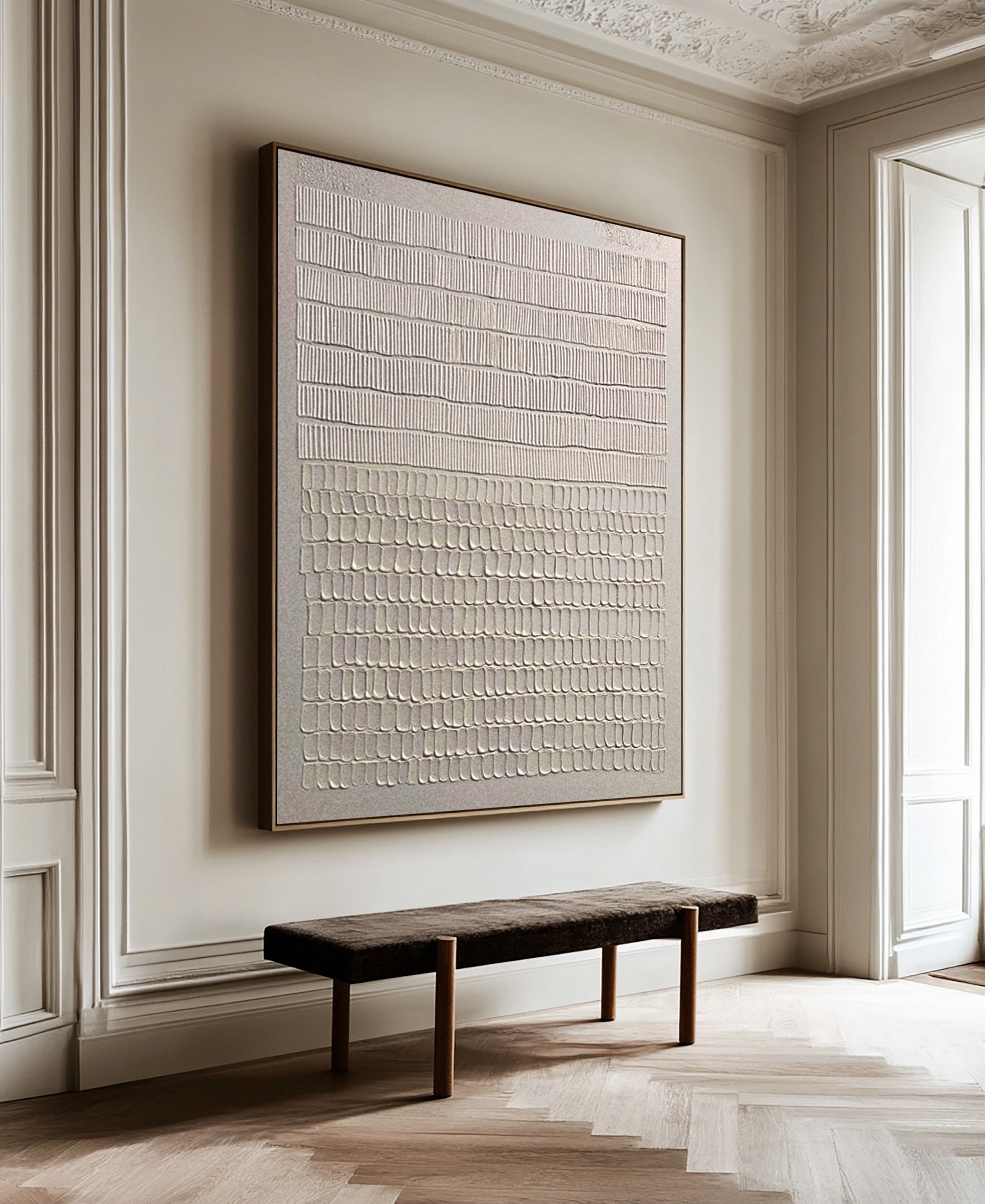 Abstract Canvas with Vertical Markings in Horizontal Bands #BGA 248