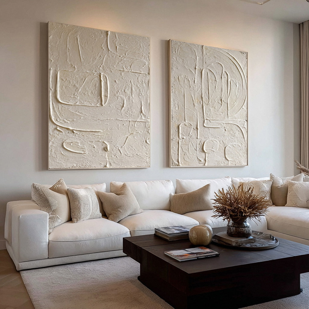 Modern Organic Abstract Wall Art Duo #WG 012