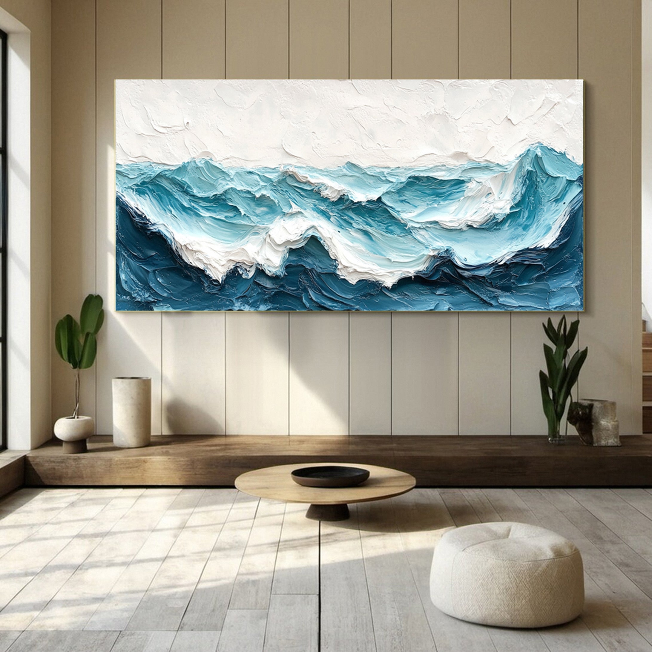 Large Abstract Sea Waves Artwork for Contemporary Wall Decor #OS 057