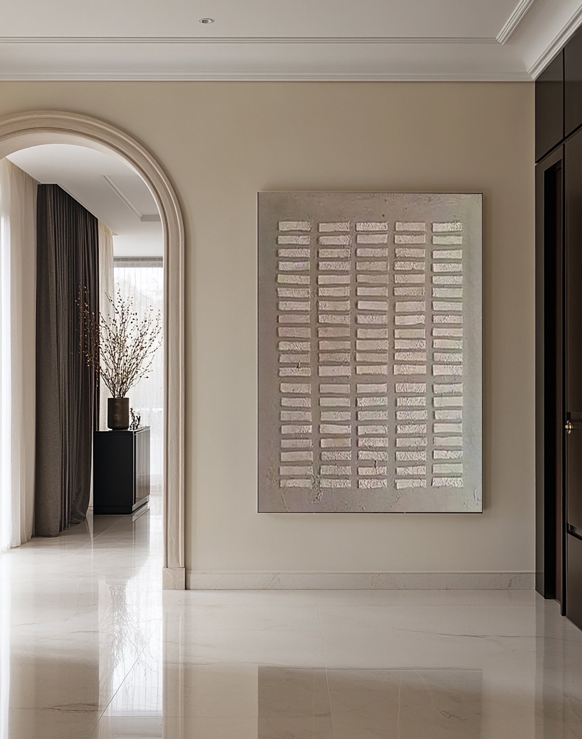 Minimalist Art with Horizontal Bands of Textured Rectangles #BGA 221