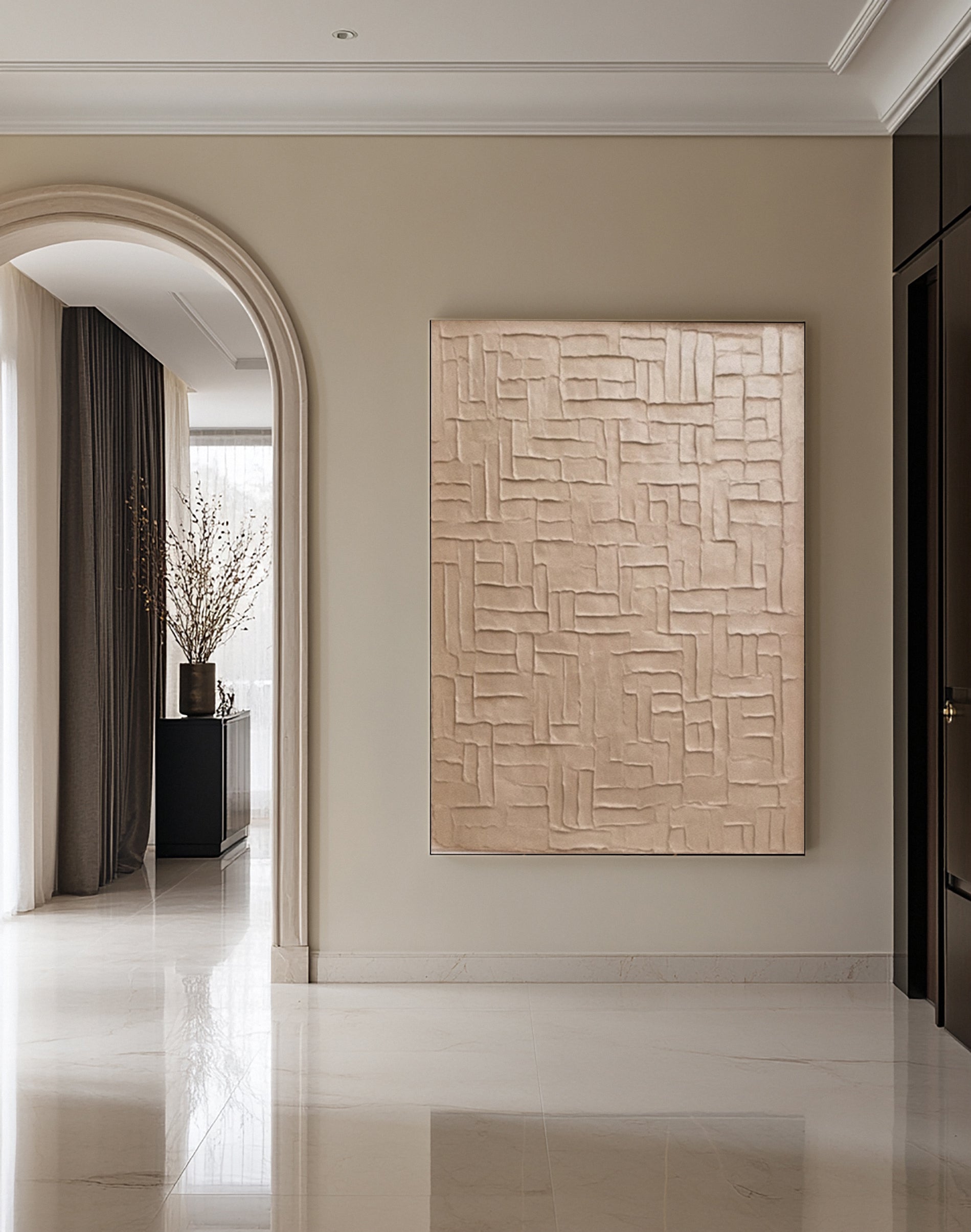 Minimalist Neutral Canvas with Structured Textured Blocks #BGA 224