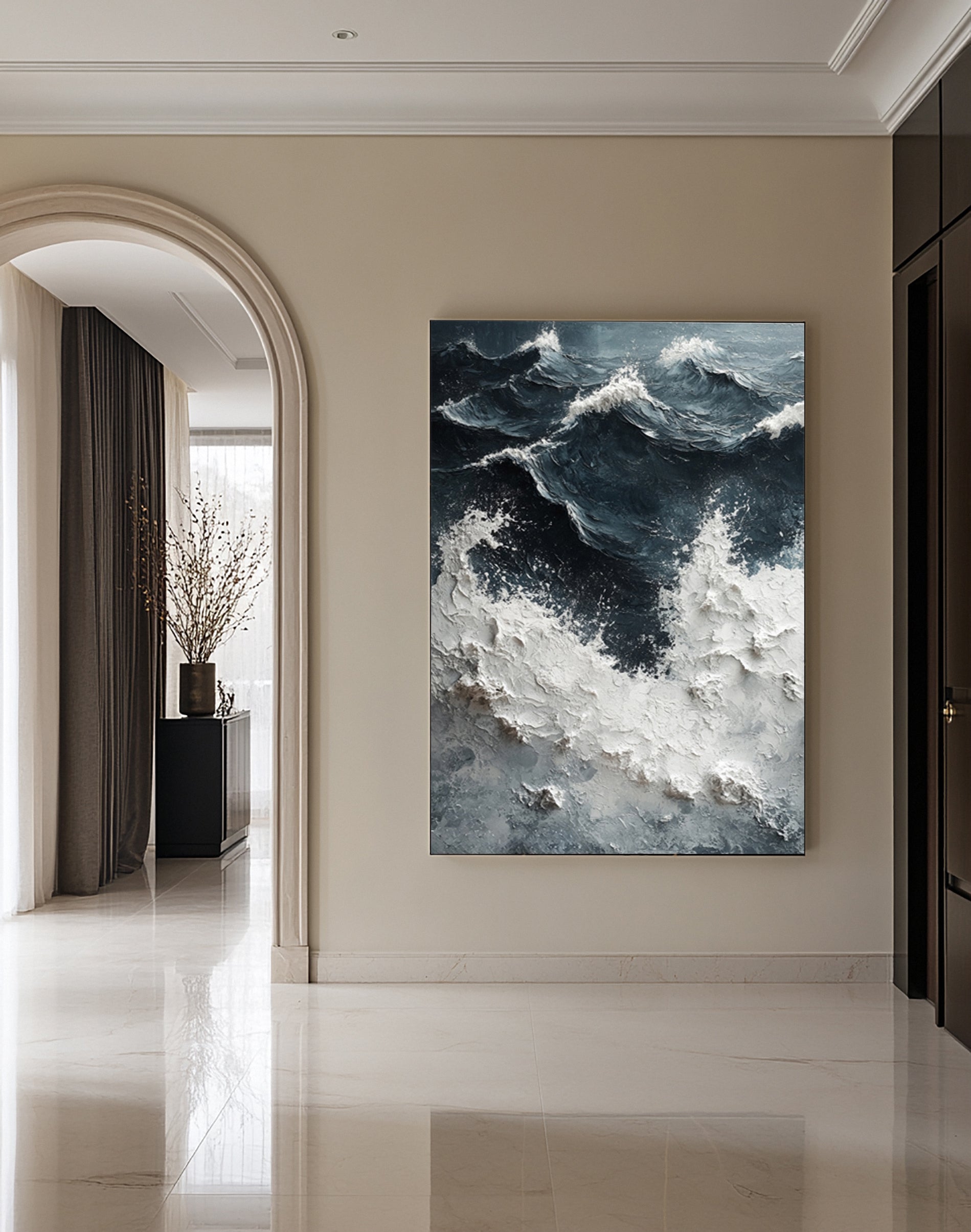 Modern Abstract Wave with Heavy Texture and Dramatic Sky #BGA 263