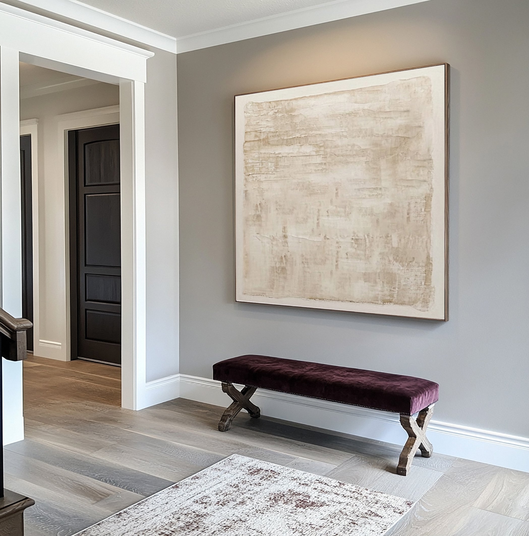 Modern Abstract Canvas with Textured Horizontal Variations #BGA 234