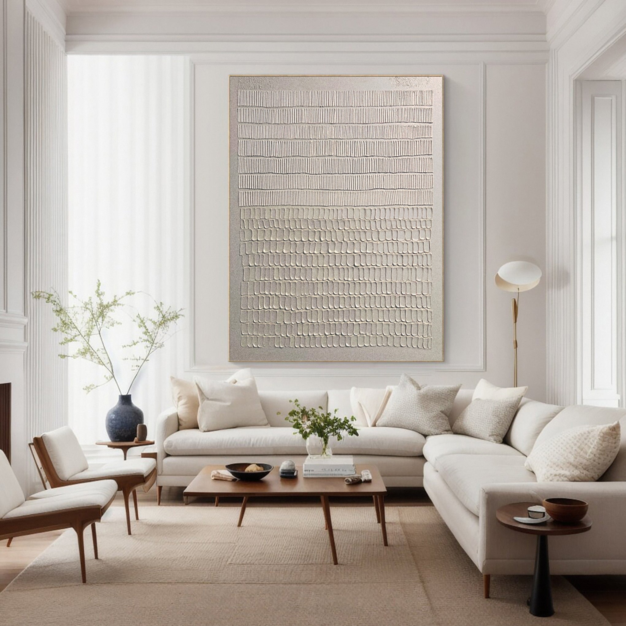 Abstract Canvas with Vertical Markings in Horizontal Bands #BGA 248