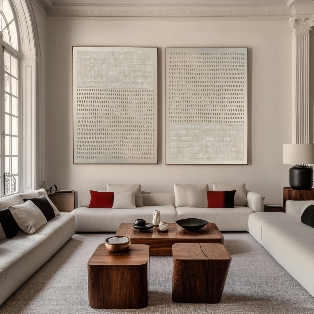 Minimalist Set Of 2 with Textured Patterns for Modern Home #BGA 209