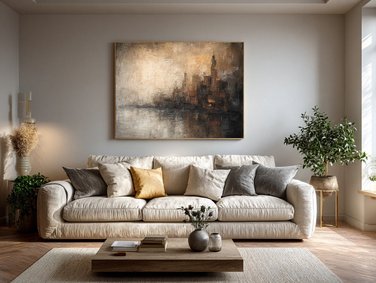 Panoramic City Skyline Art Modern Wall Decor #WG 018