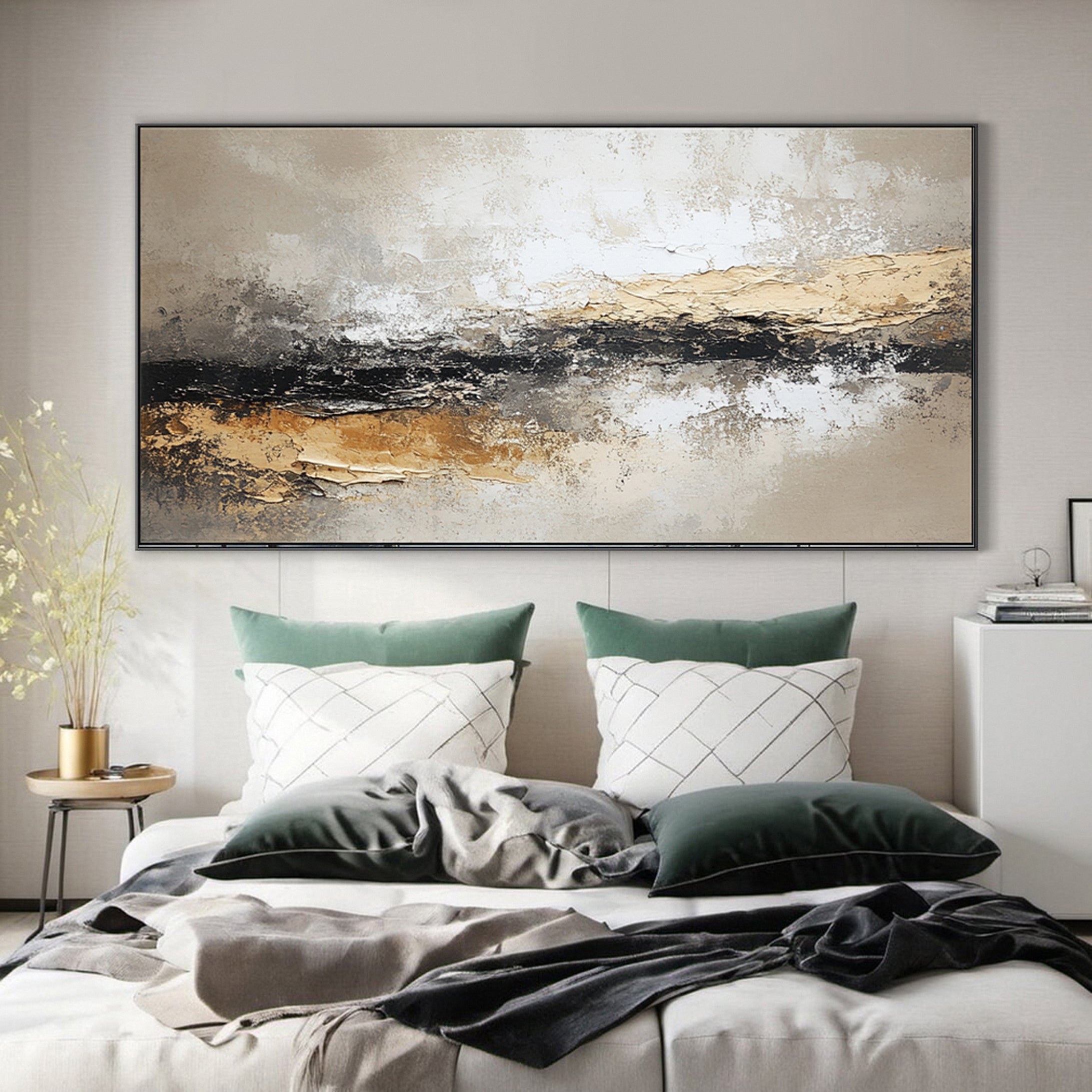 Rustic Harmony Large Abstract Earth Tones Painting #BBA 043